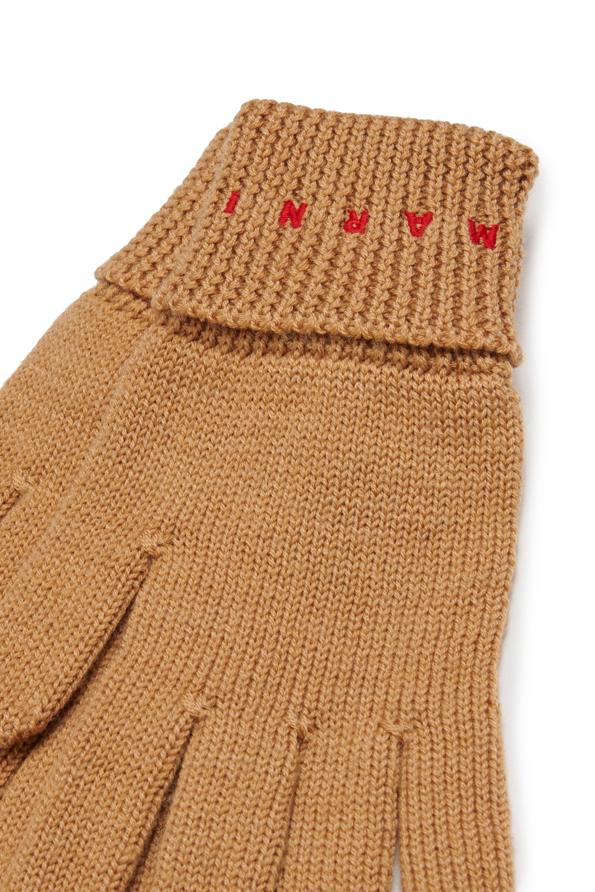 Knitted gloves with logo