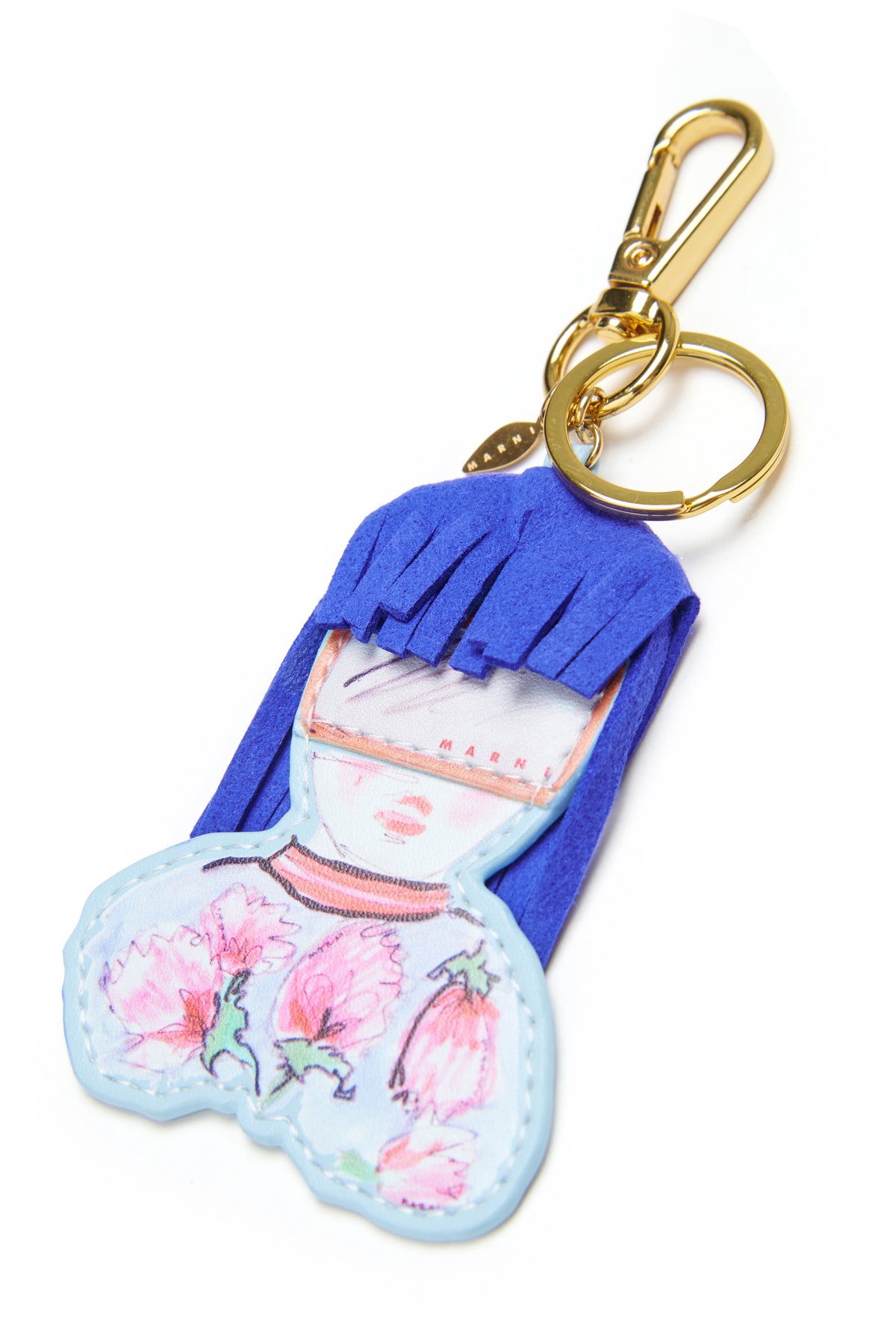 Charm figurine with floral print