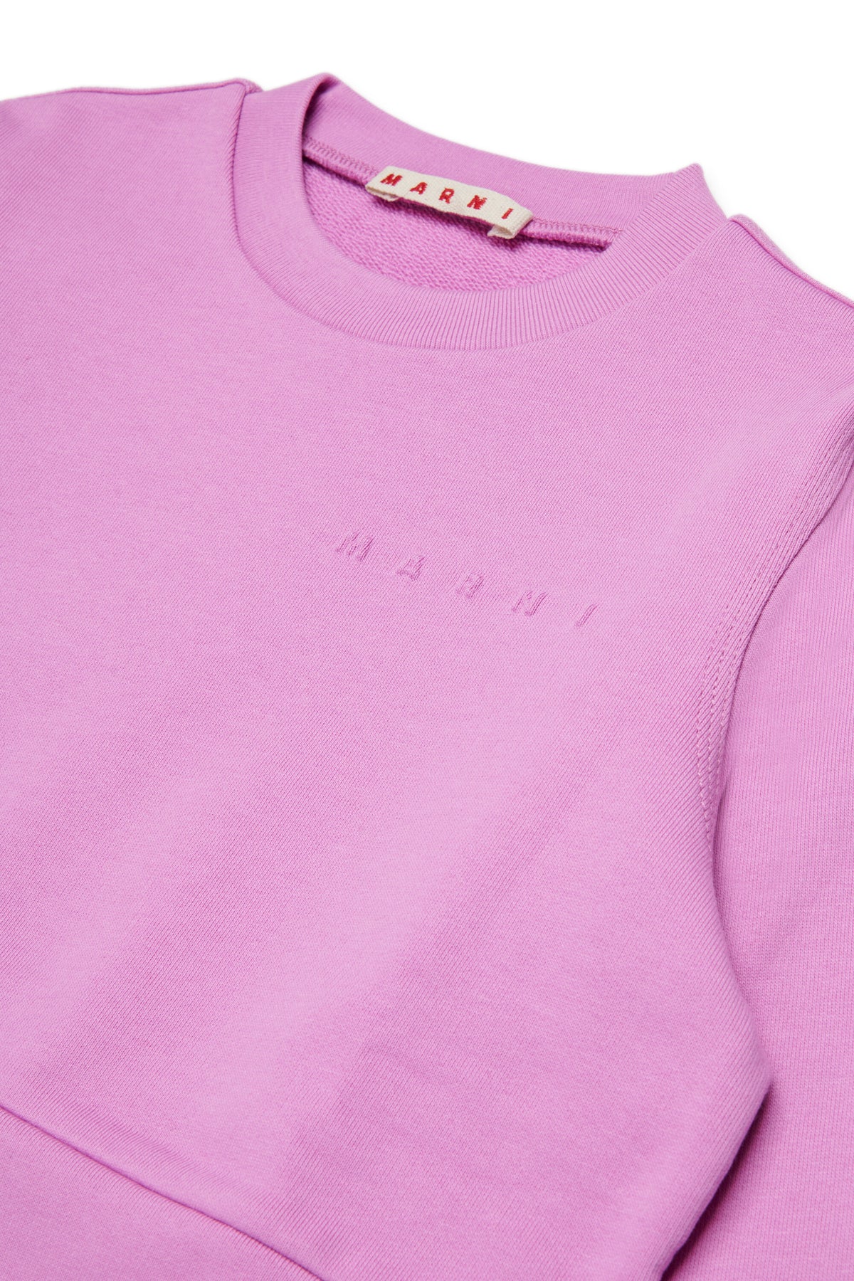 Crew-neck sweatshirt with raised logo