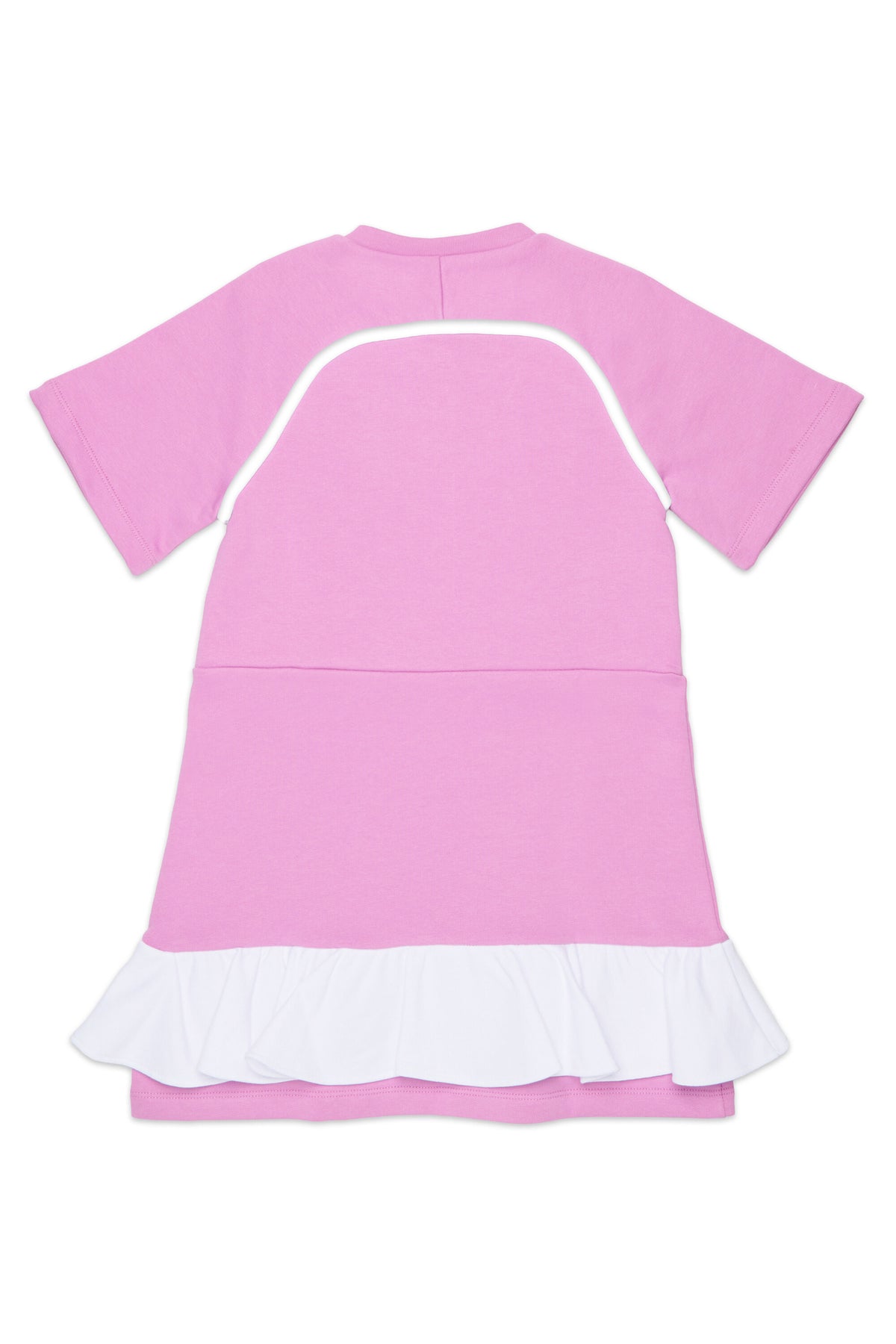 Fleece dress with zip and ruffle