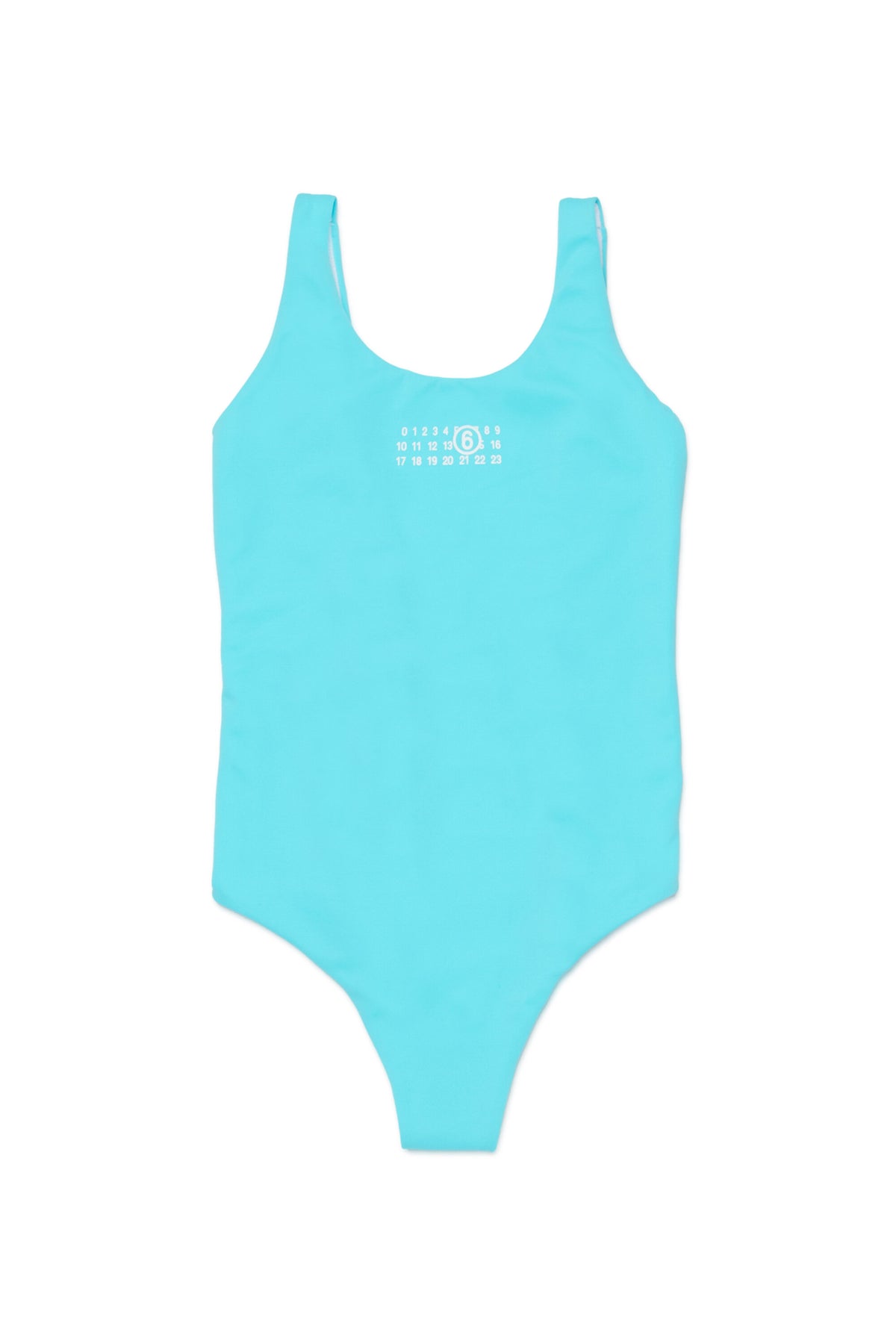One-piece swimsuit with logo
