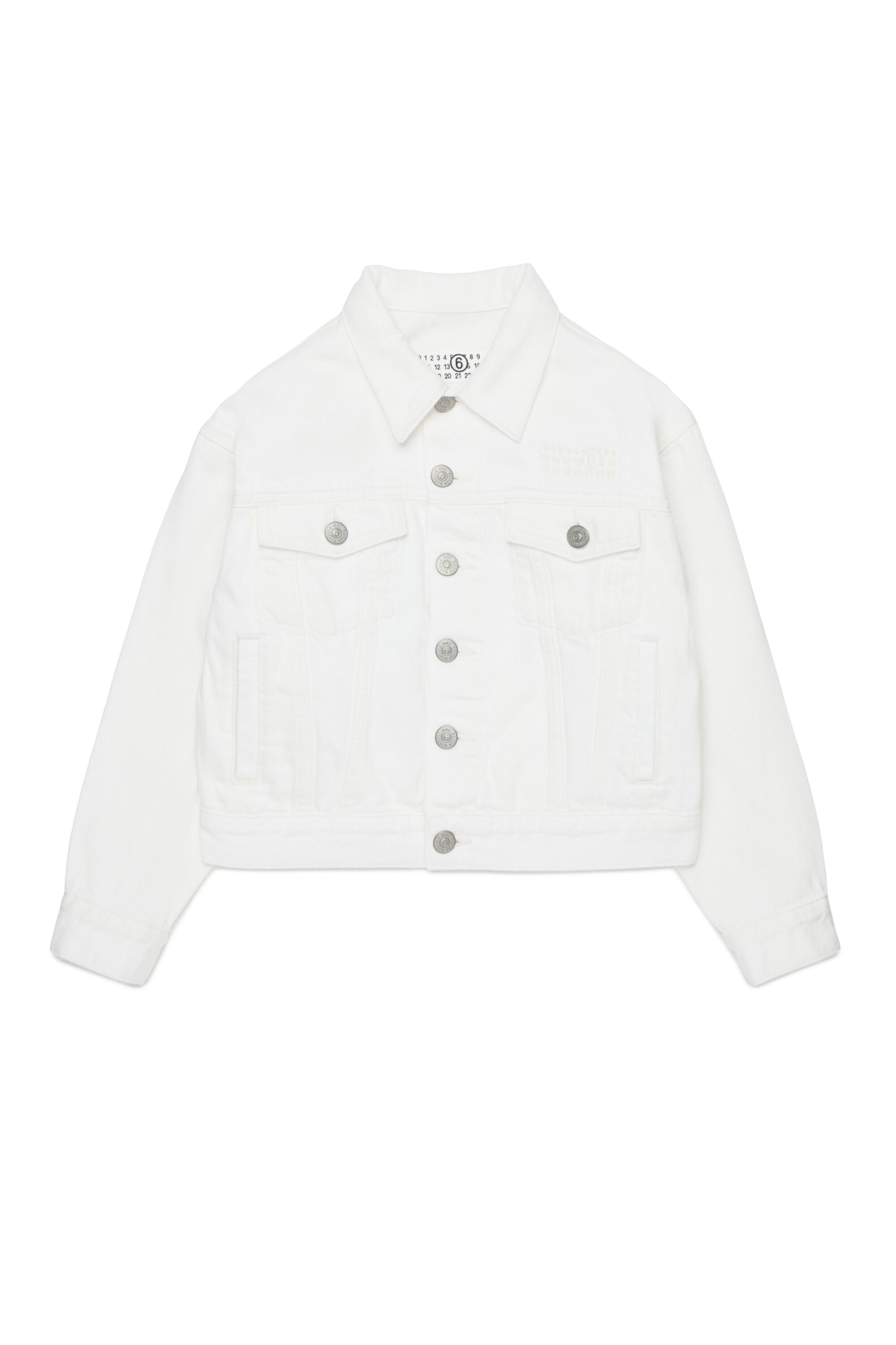 Denim jacket with printed logo