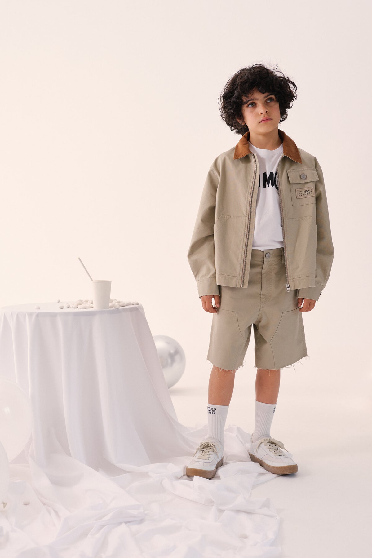 Workwear jacket with printed logo
