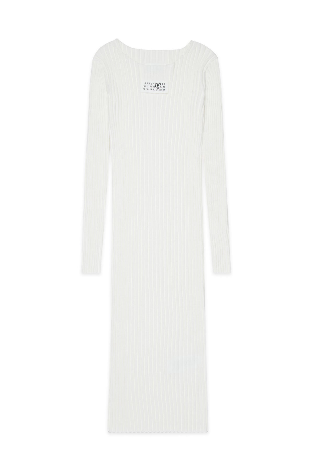 Vestido largo de canalé con logo