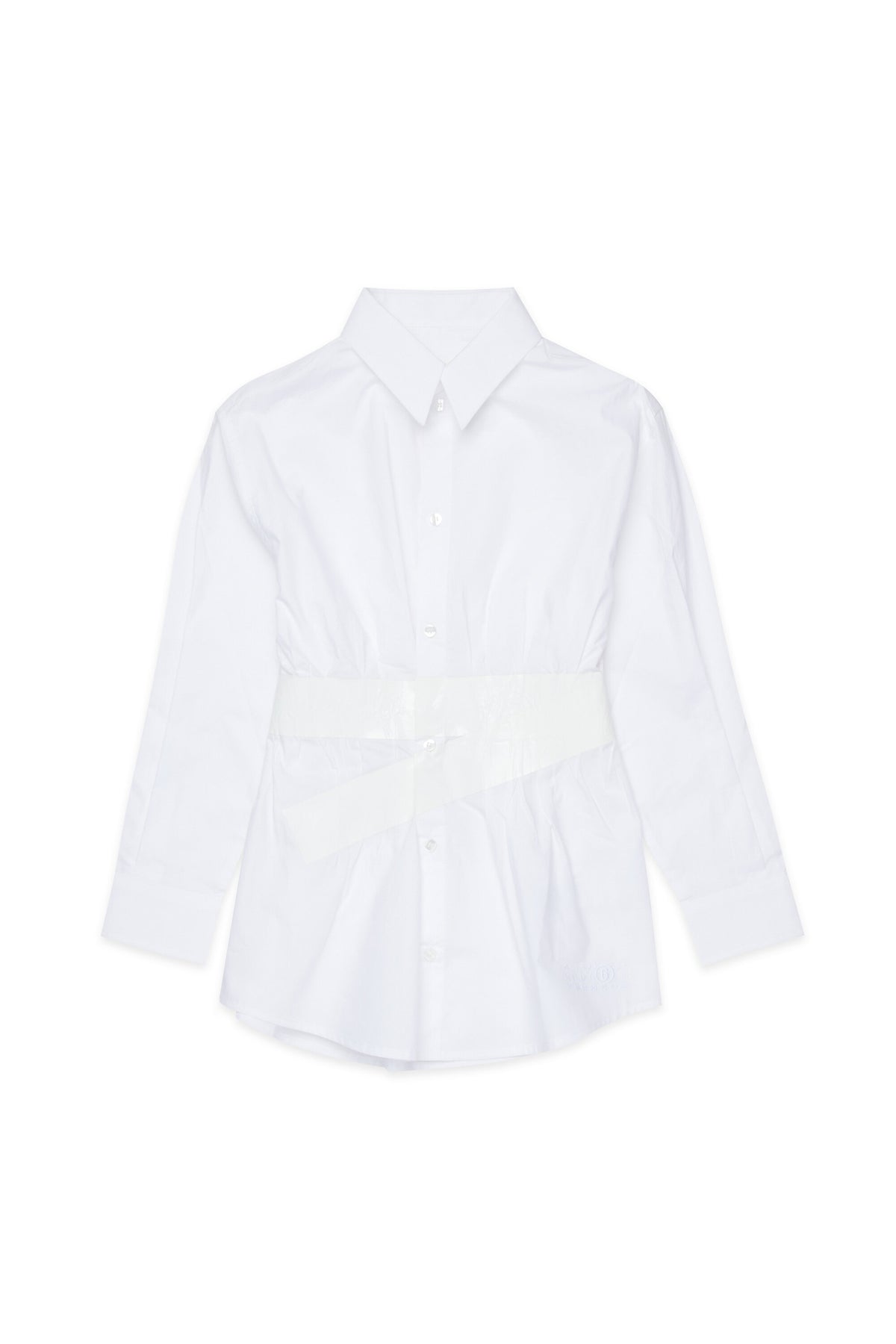 Long-sleeve shirt with belt