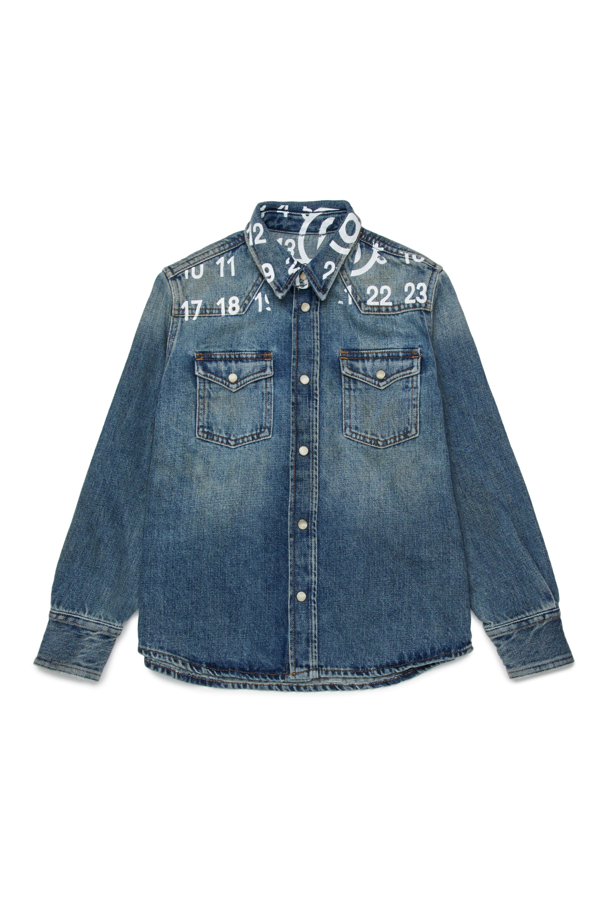 Chemise en denim avec logo imprimé