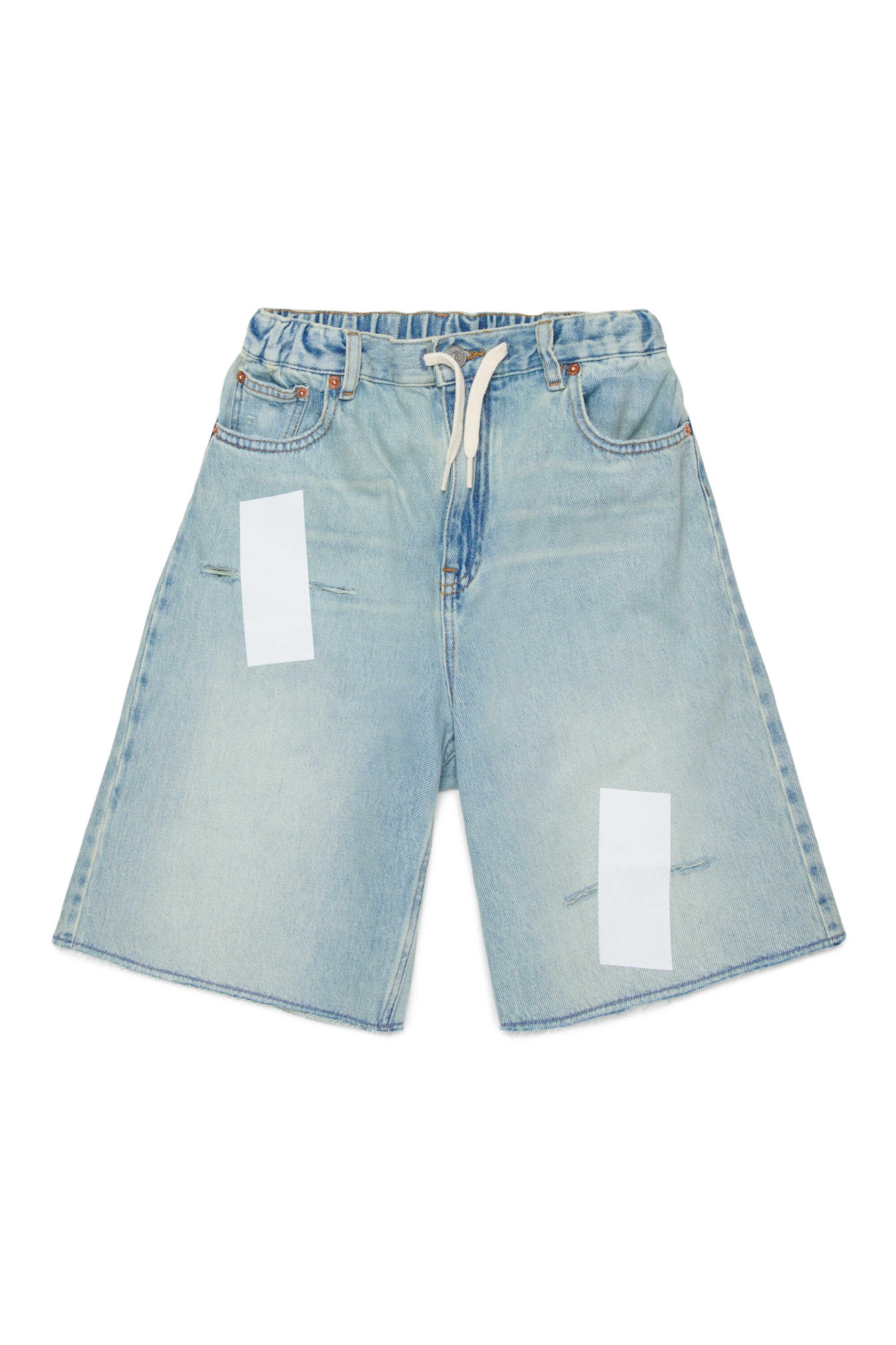 Wide denim shorts