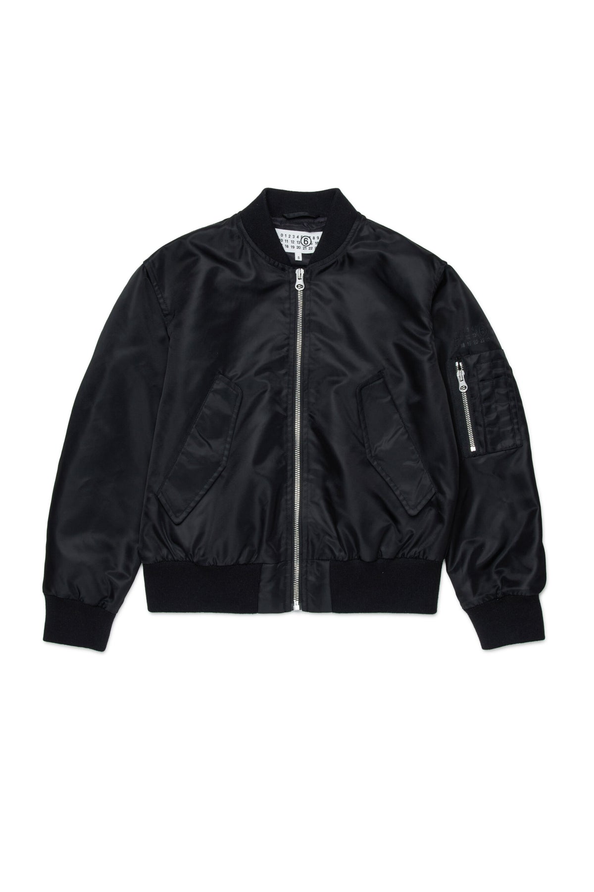 Bomber jacket with printed logo