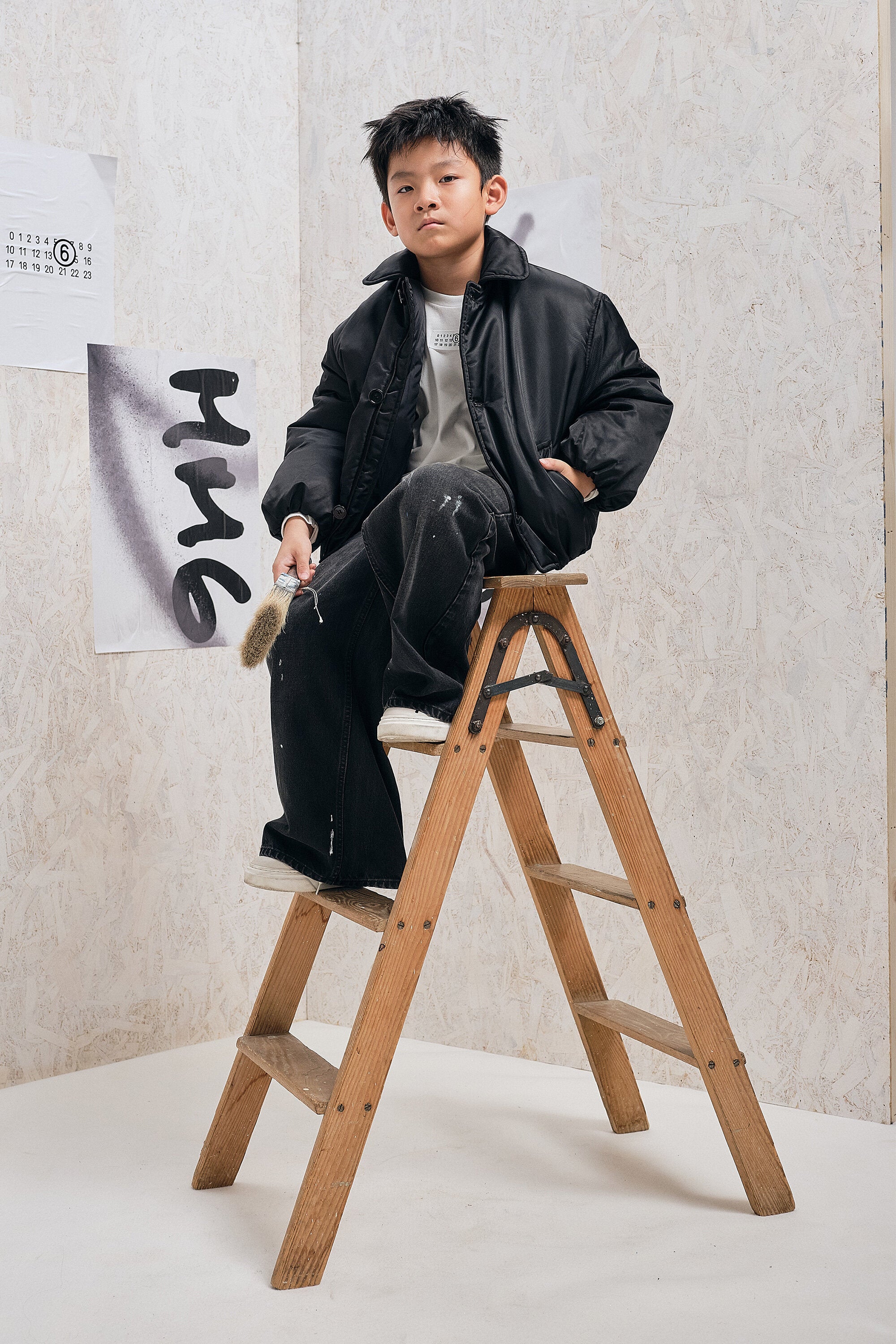 Padded jacket with buttons