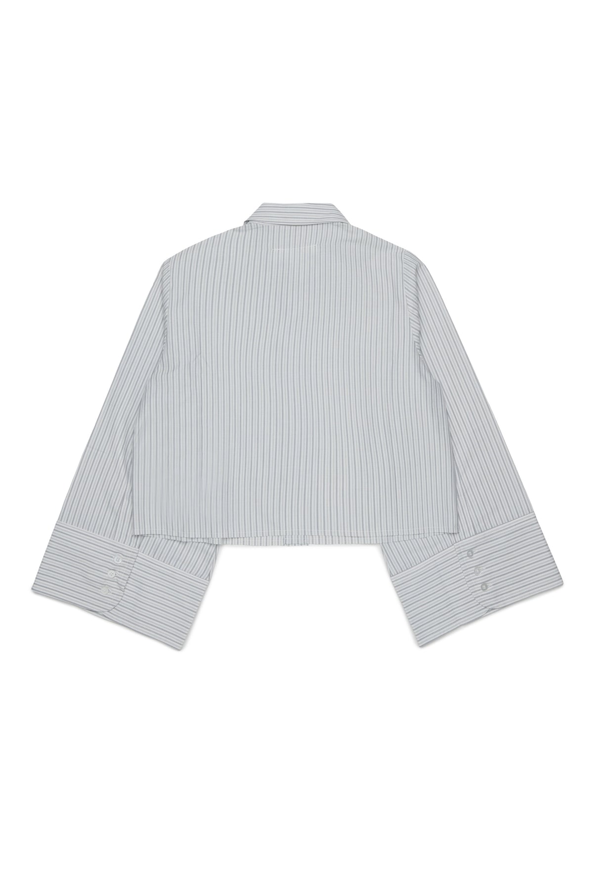 Cropped striped shirt with logo