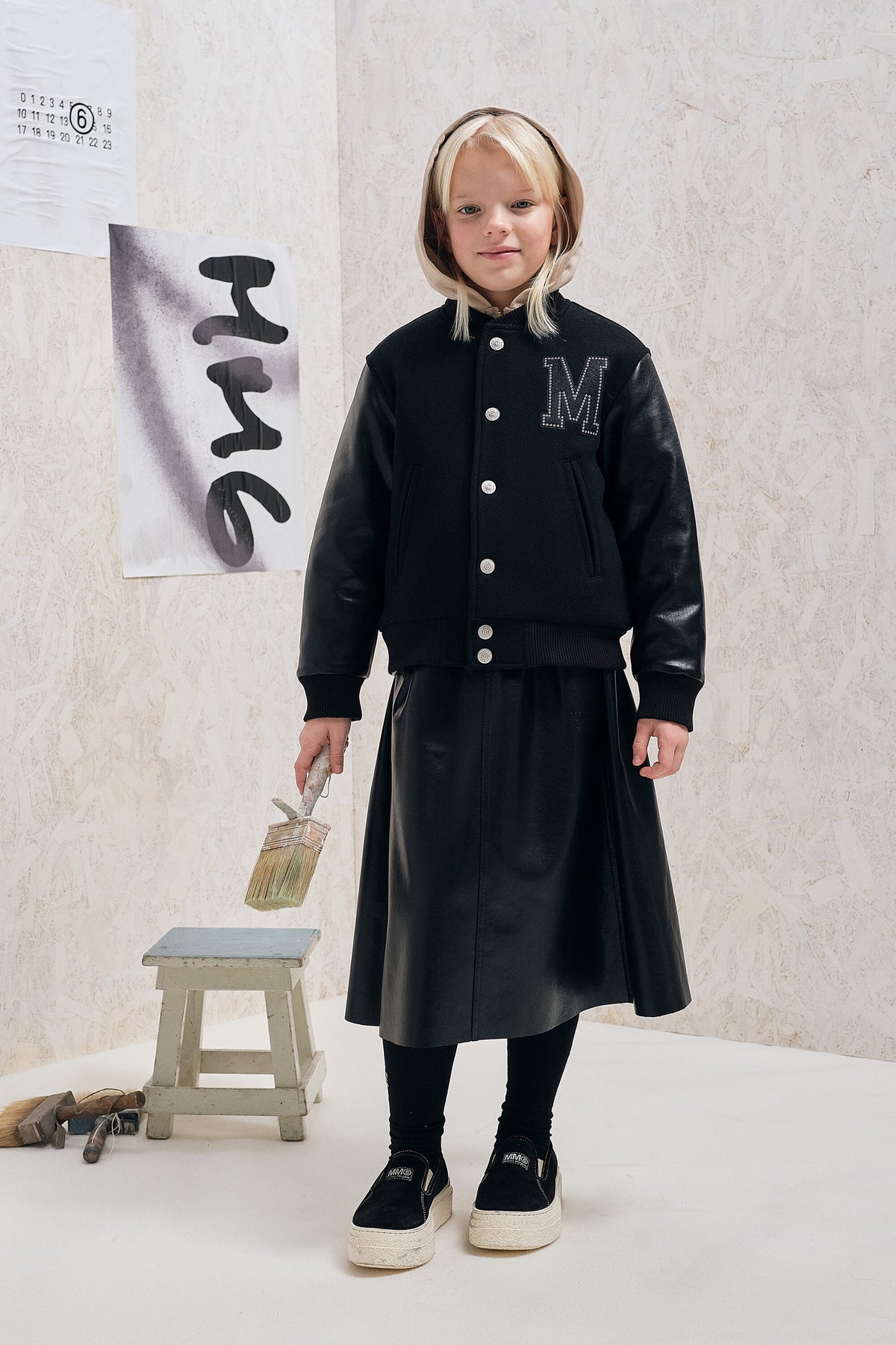Midi skirt with logo