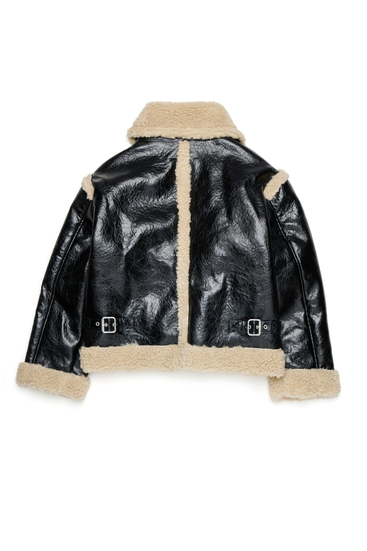 Shearling jacket with printed logo