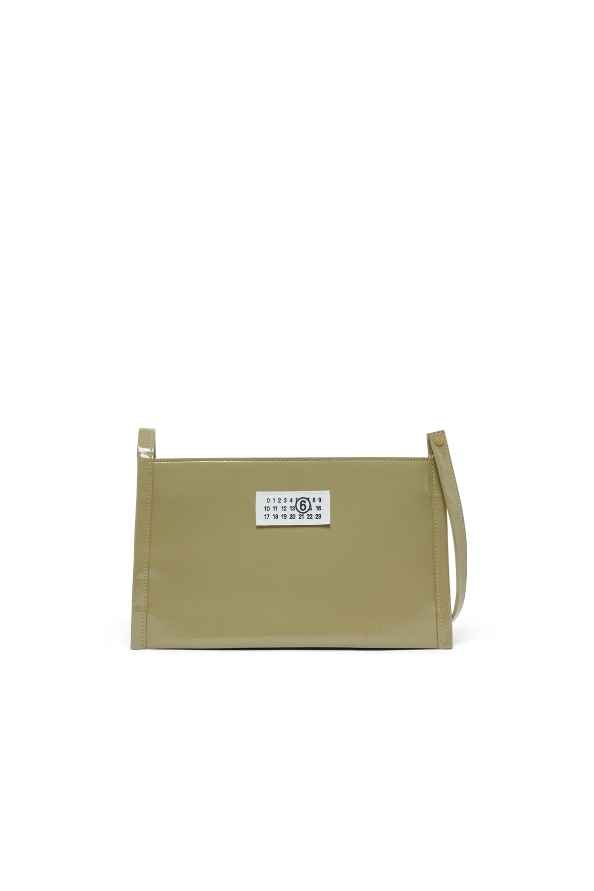 Glossy cross-body bag with logo