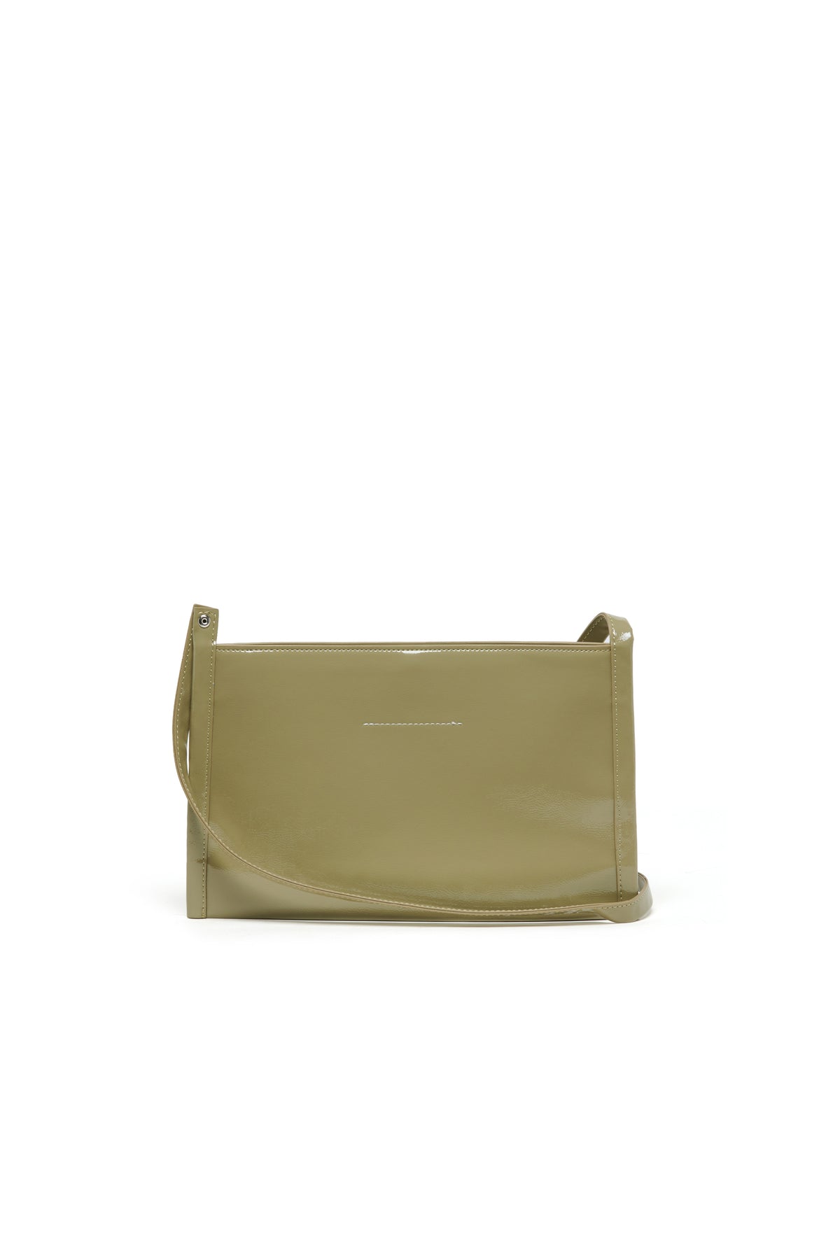 Glossy cross-body bag with logo