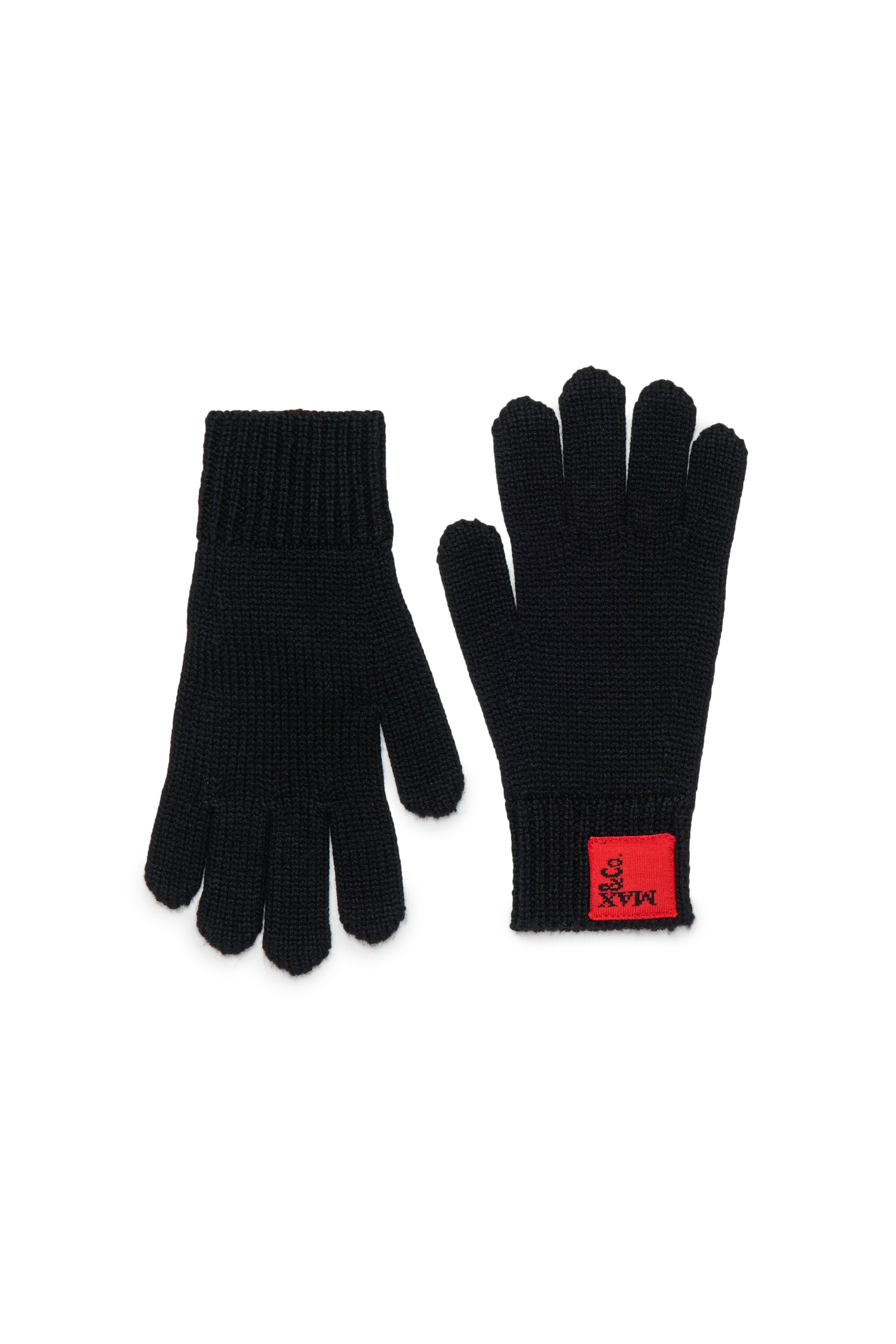 Wool blend gloves with patch