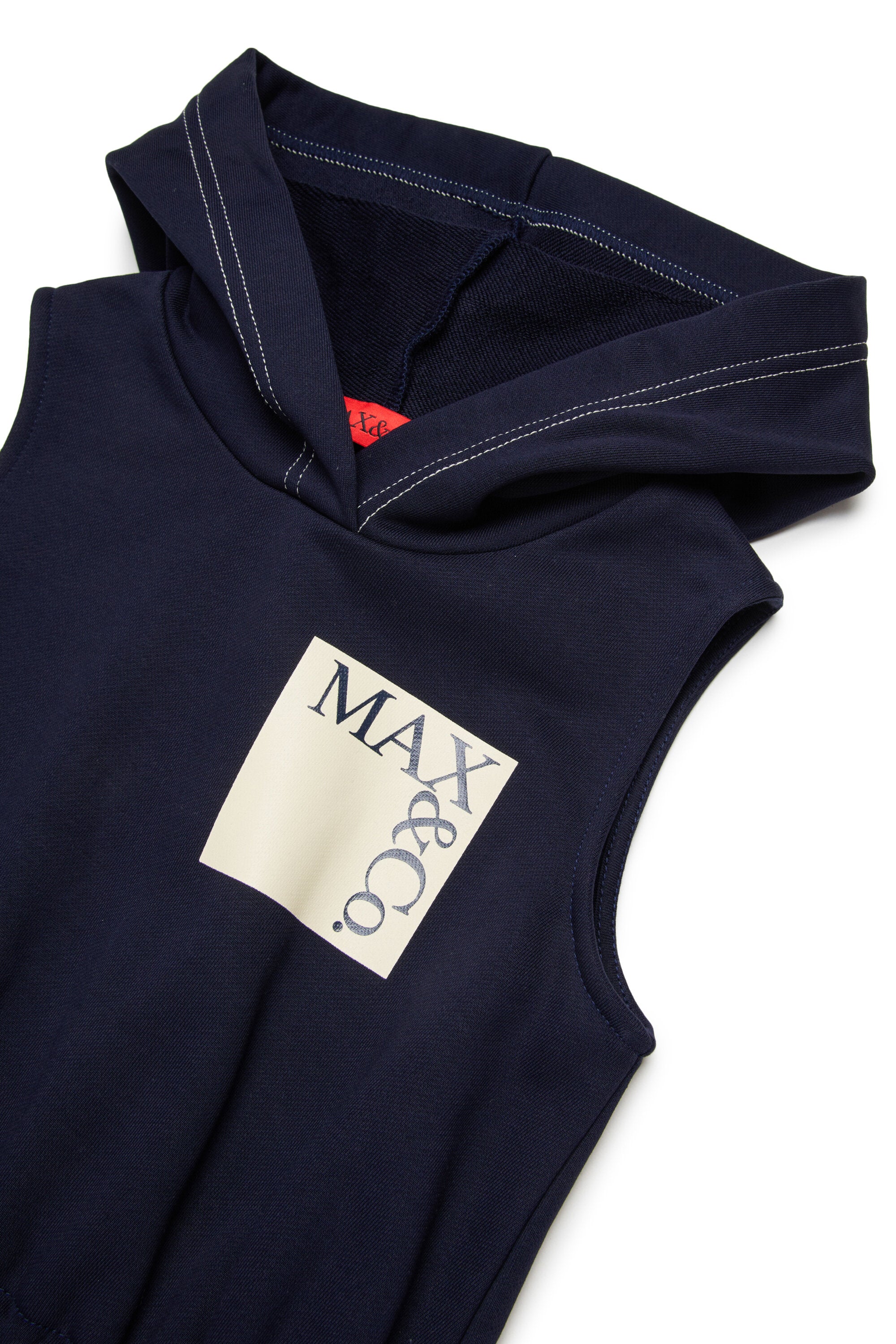 Sleeveless short dress with logo