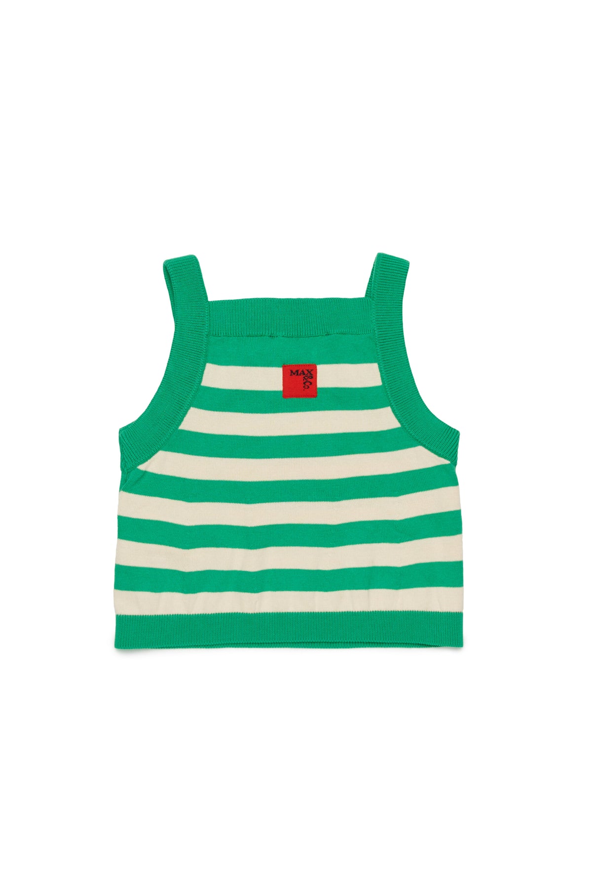 Top de punto a rayas con logo