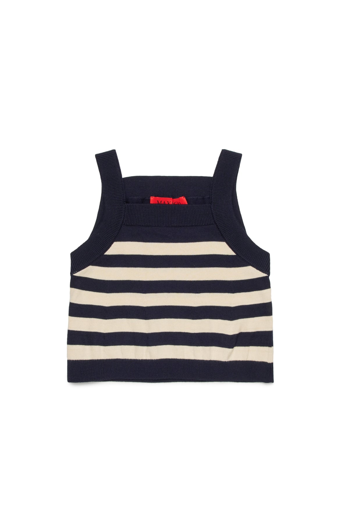 Top en maille à rayures avec logo