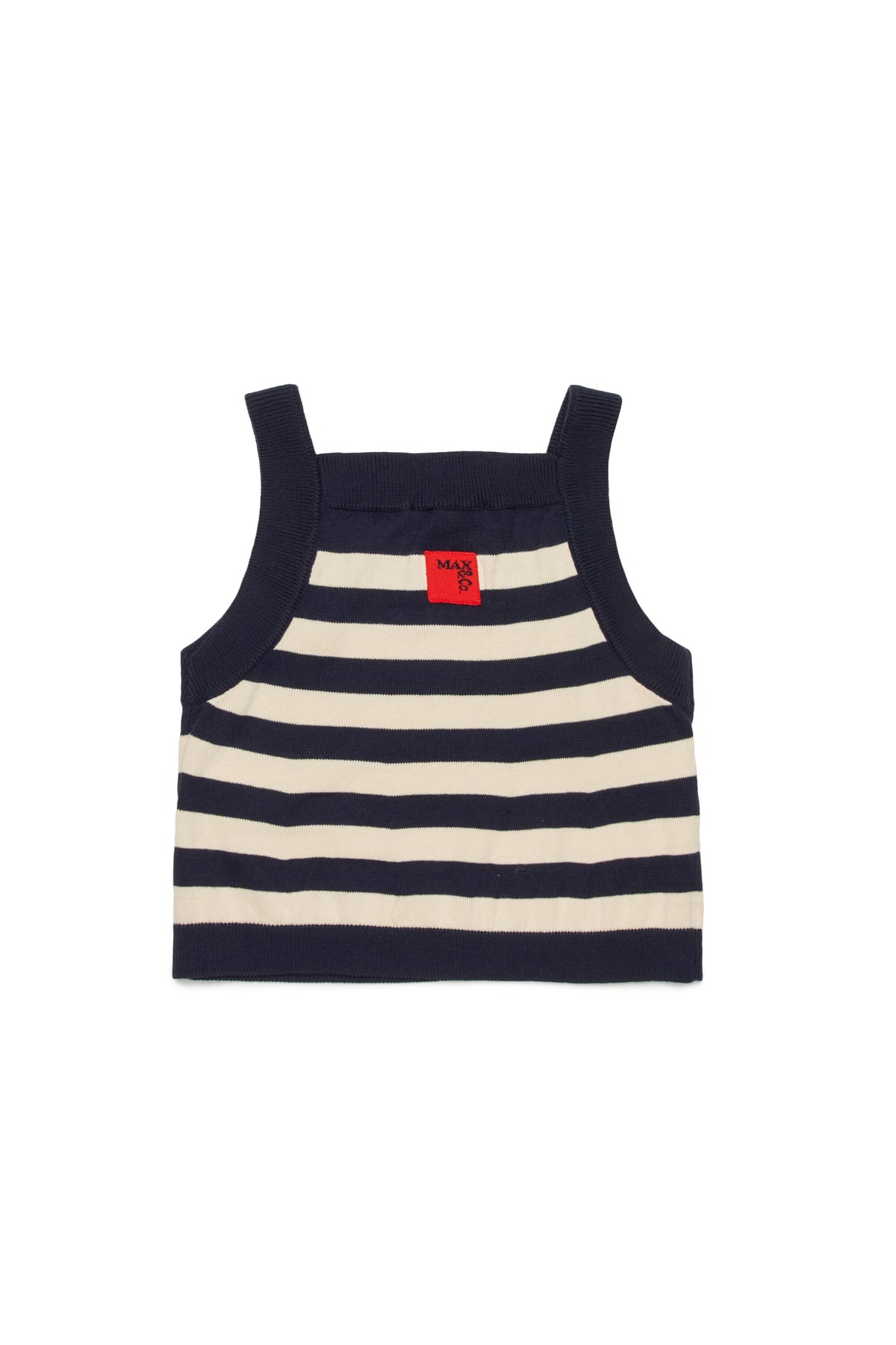 Top en maille à rayures avec logo