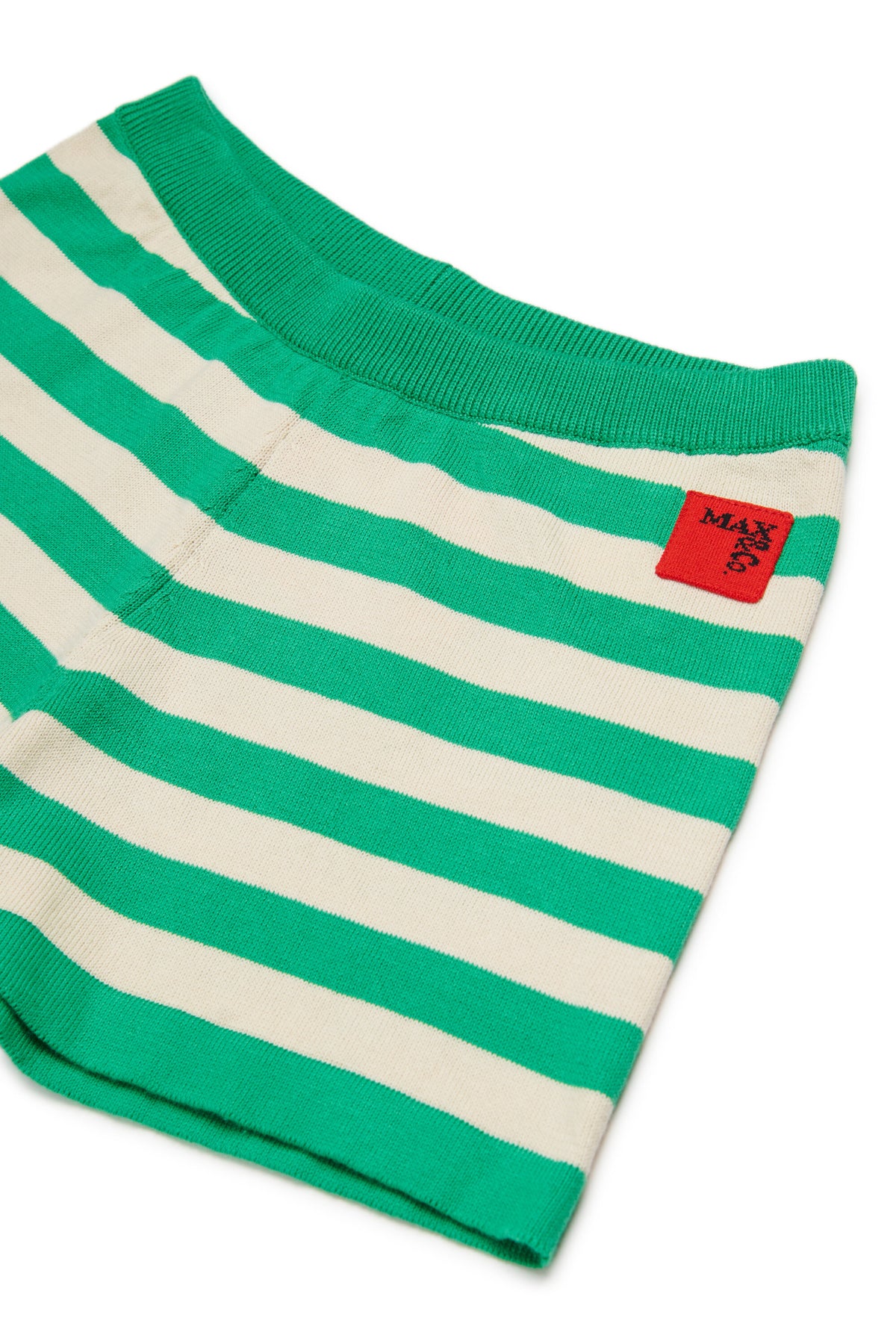 Short en maille à rayures avec logo