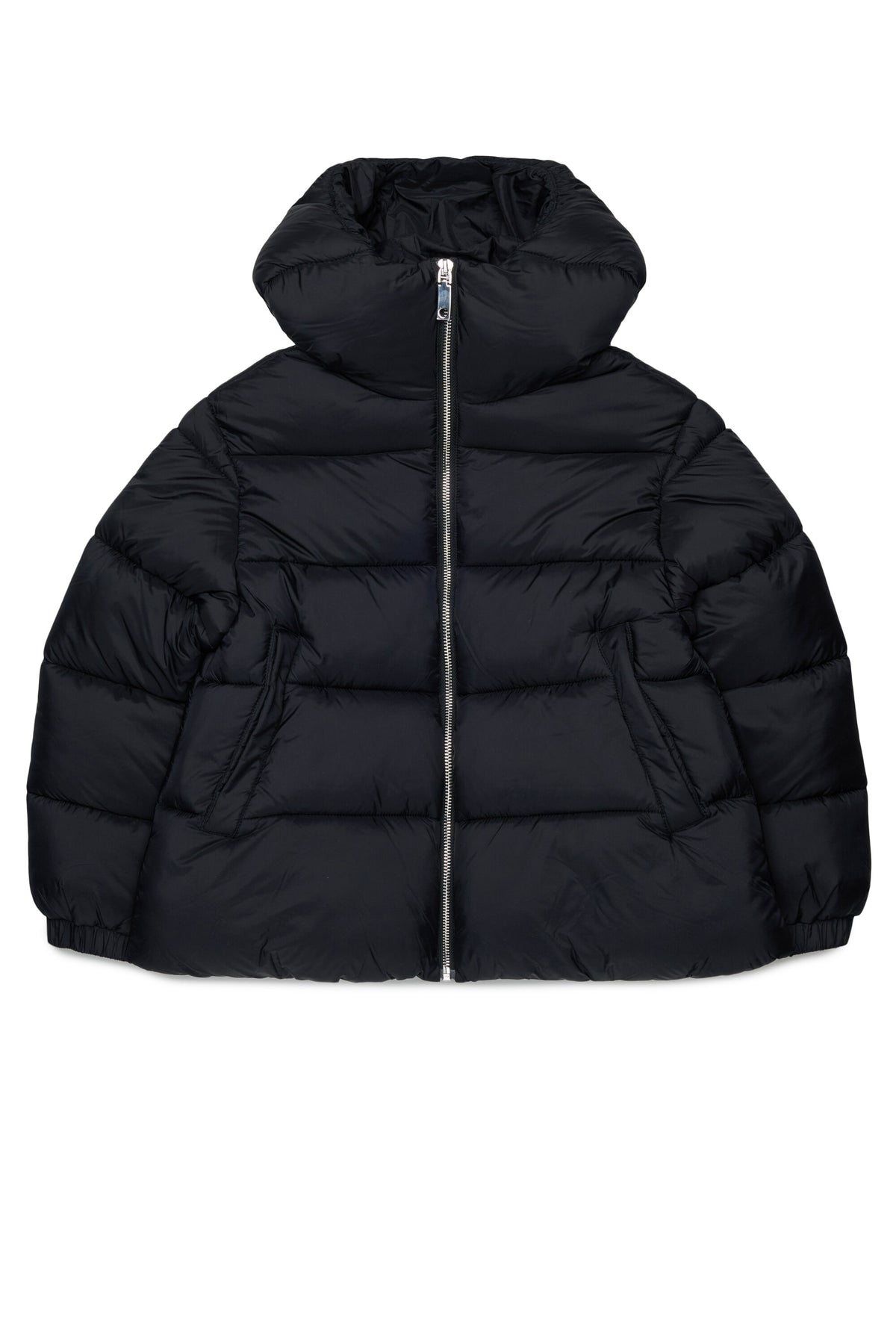 Padded jacket with printed logo