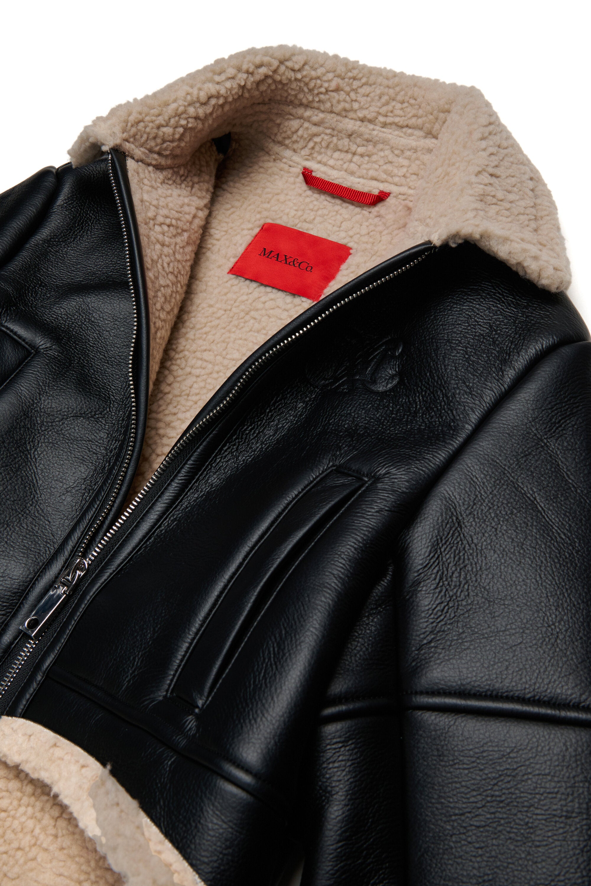 Shearling jacket with logo
