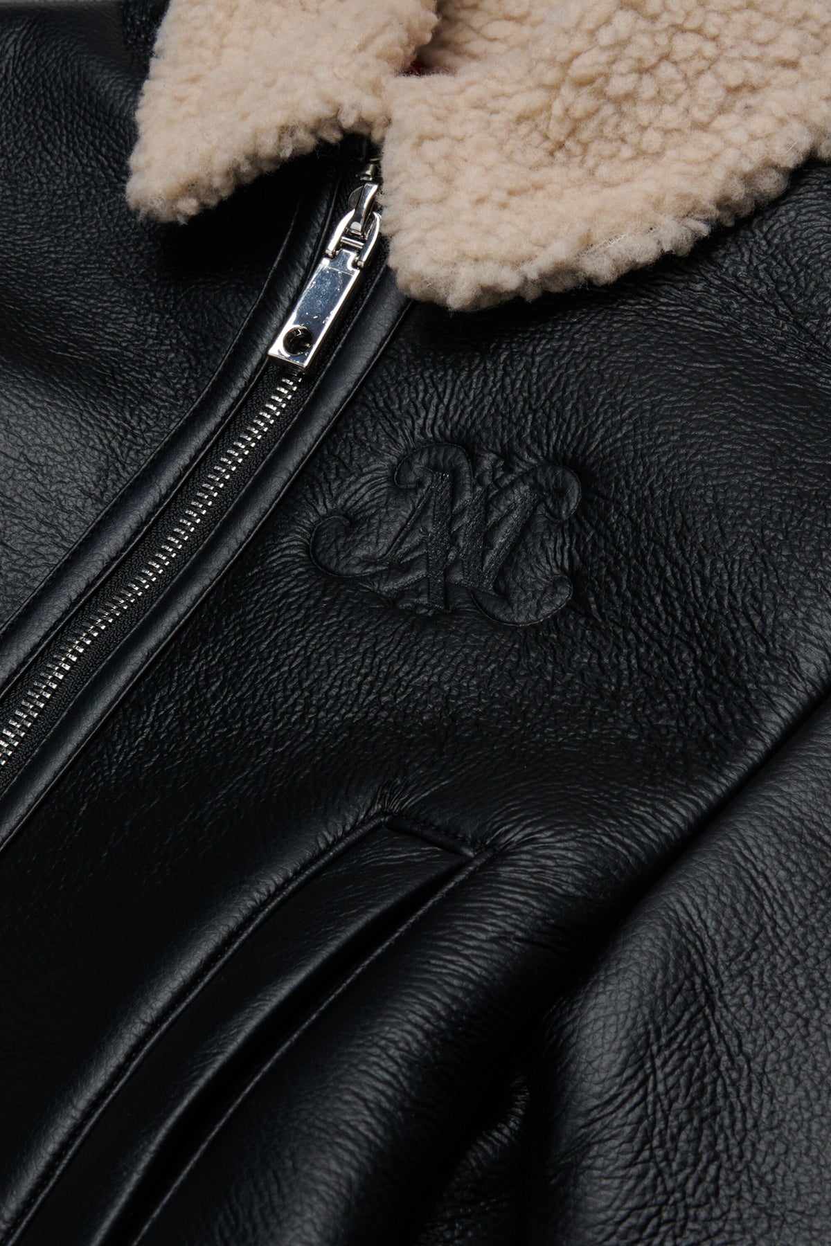 Veste shearling avec logo