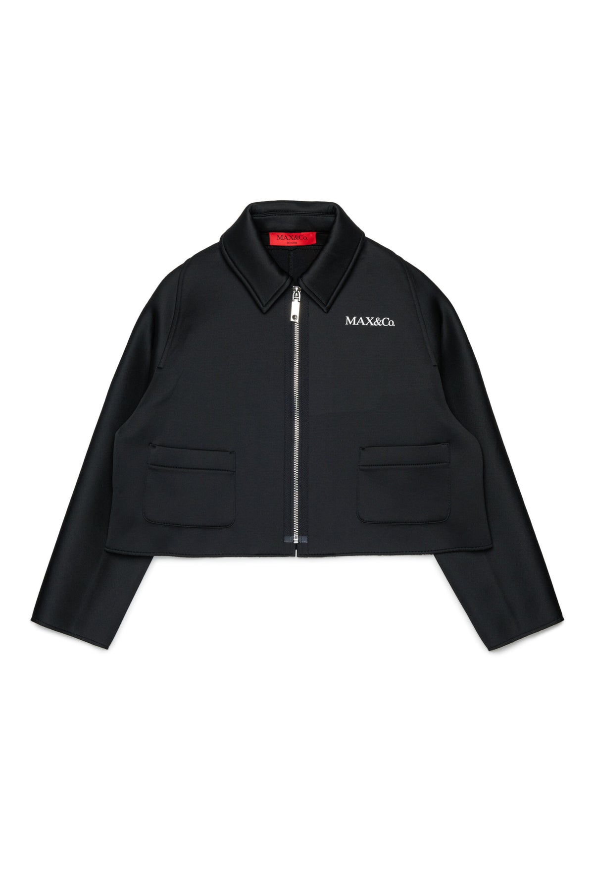 Short jacket with printed logo