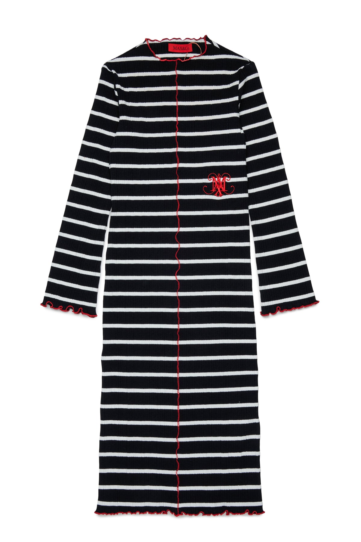 Vestido de rayas con logo