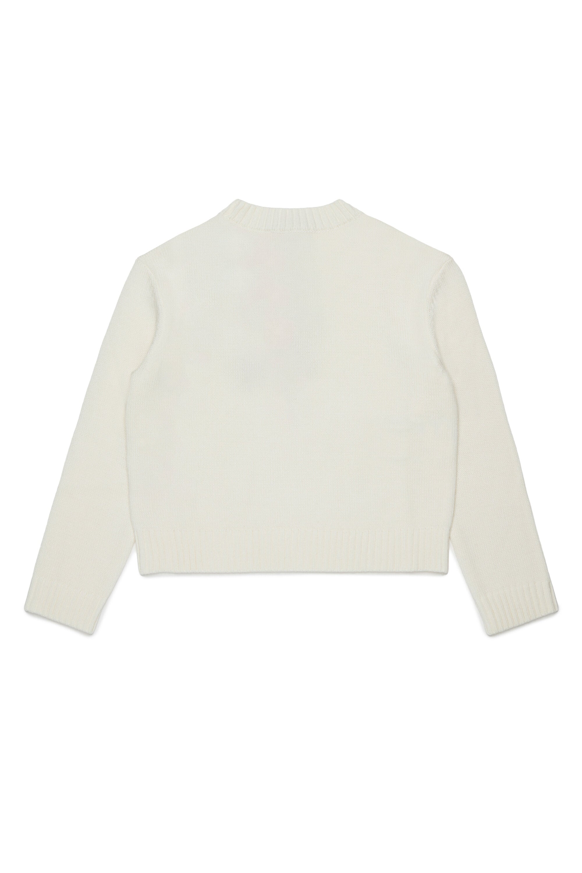 Crew-neck pullover with bow print