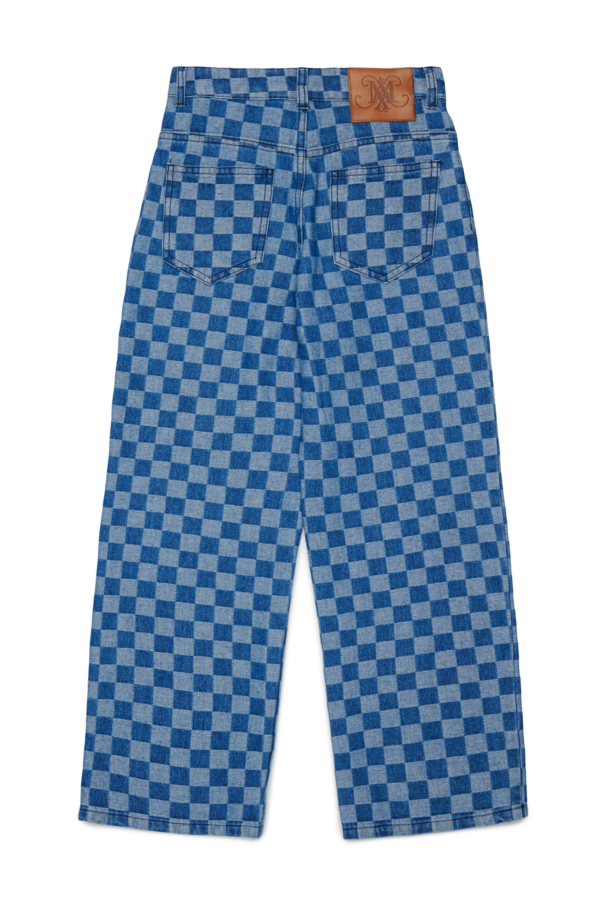 Jeans corte regular con estampado de cuadros