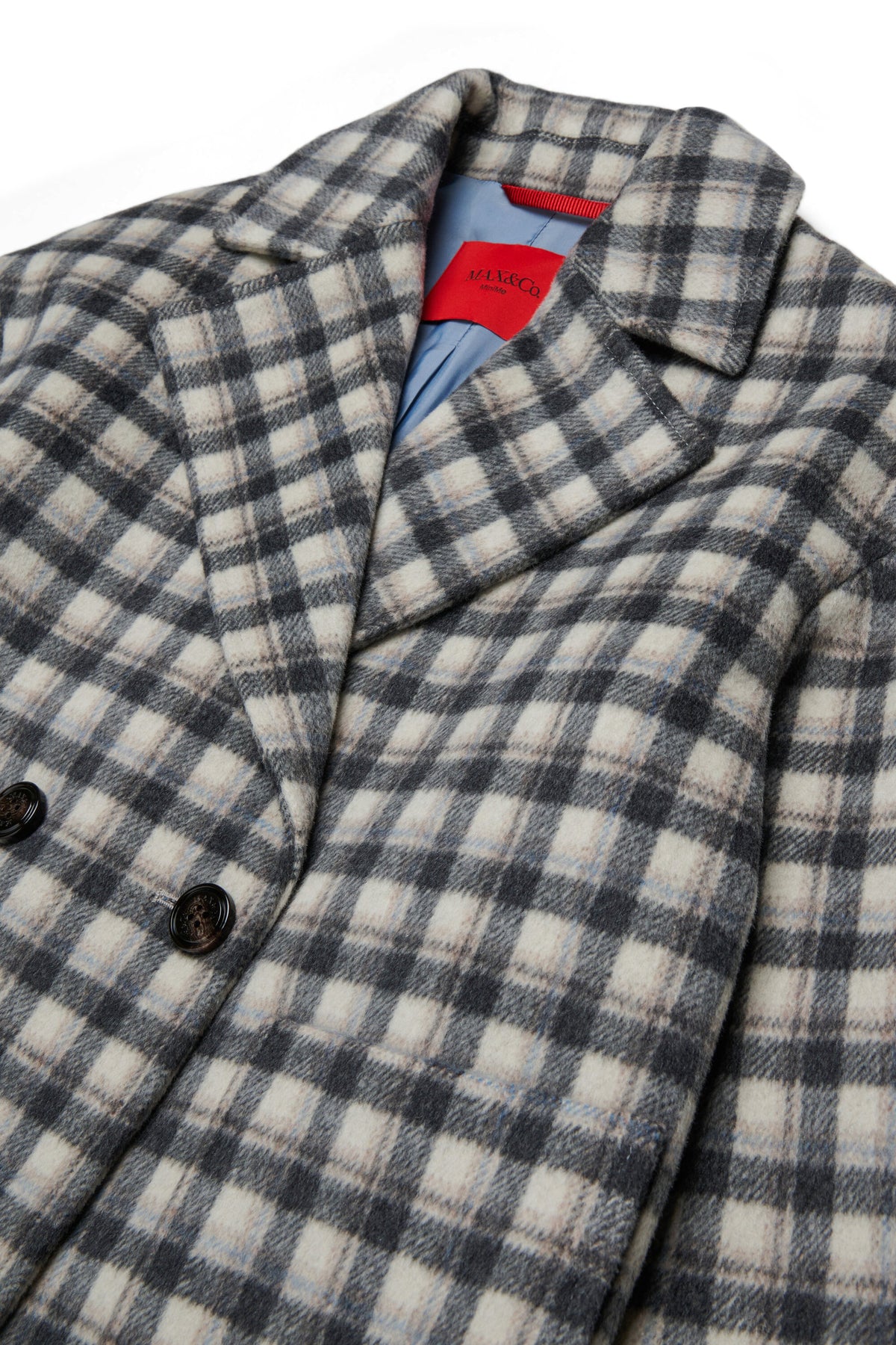 Manteau croisé à carreaux