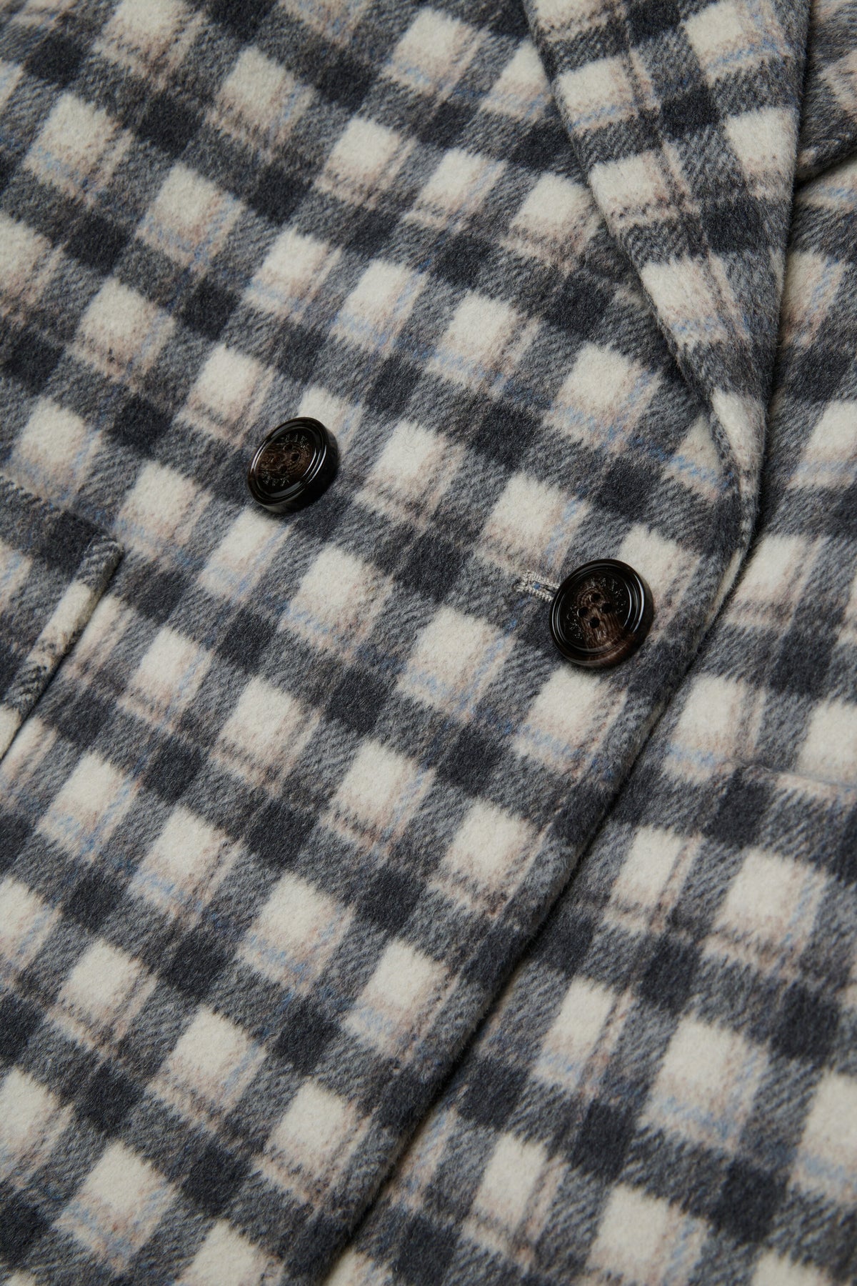 Manteau croisé à carreaux