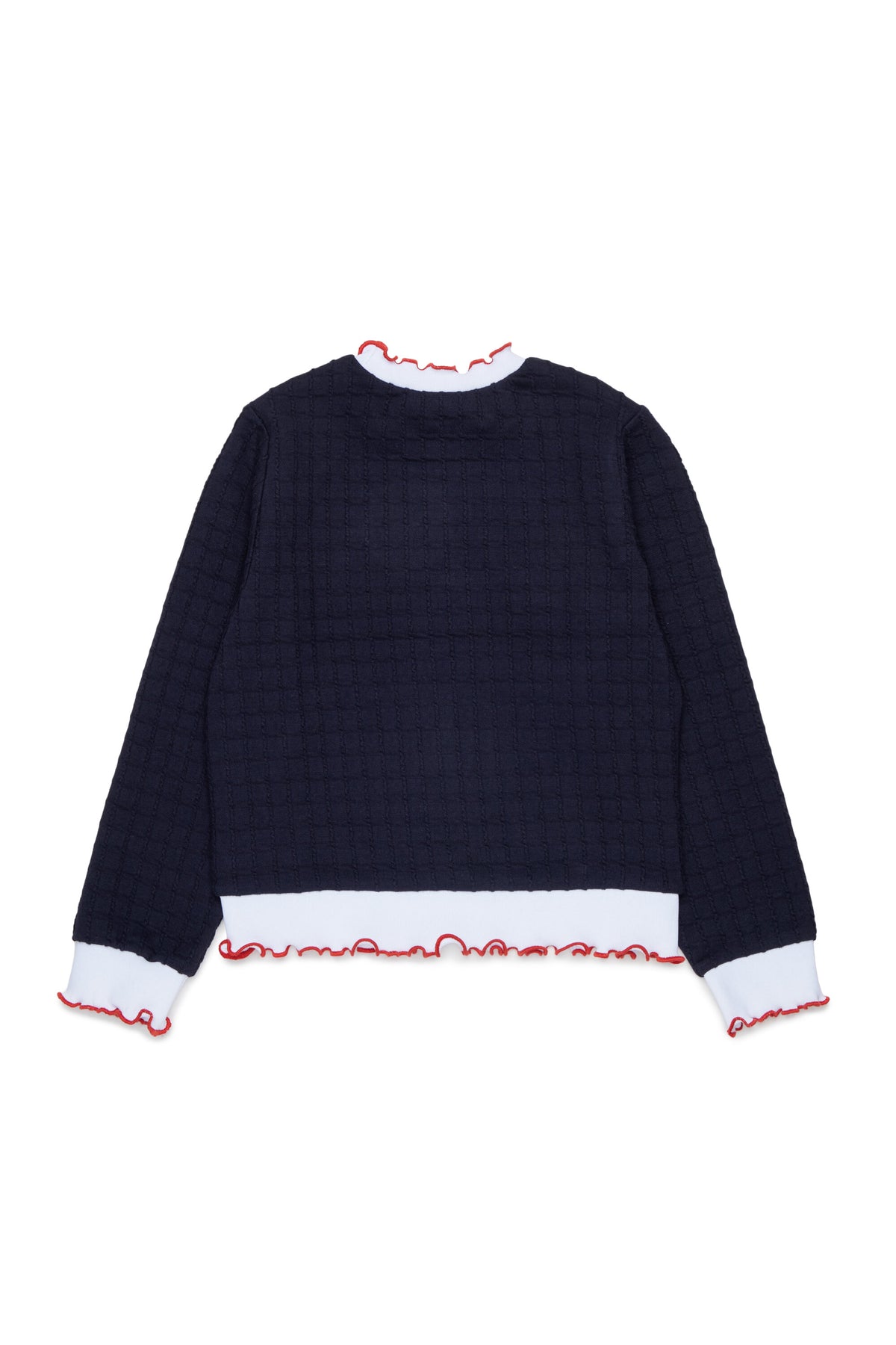 Sweat jacquard à bords ondulés