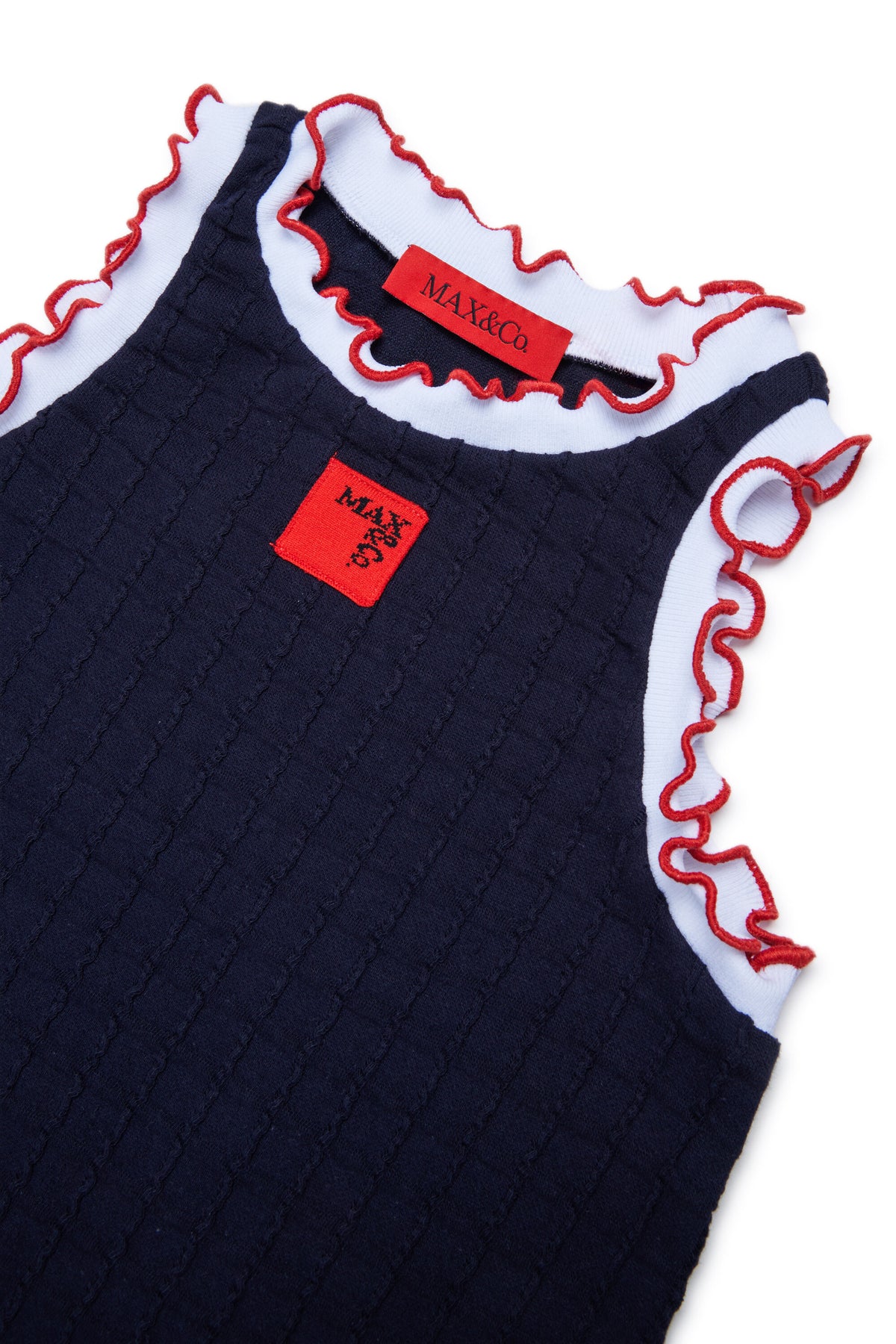 Camiseta sin mangas con volantes y logo