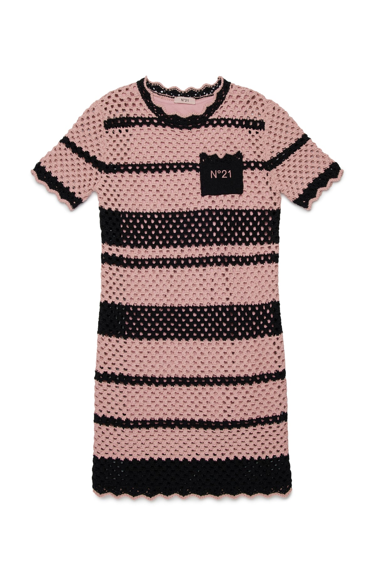 Vestido de crochet con logo