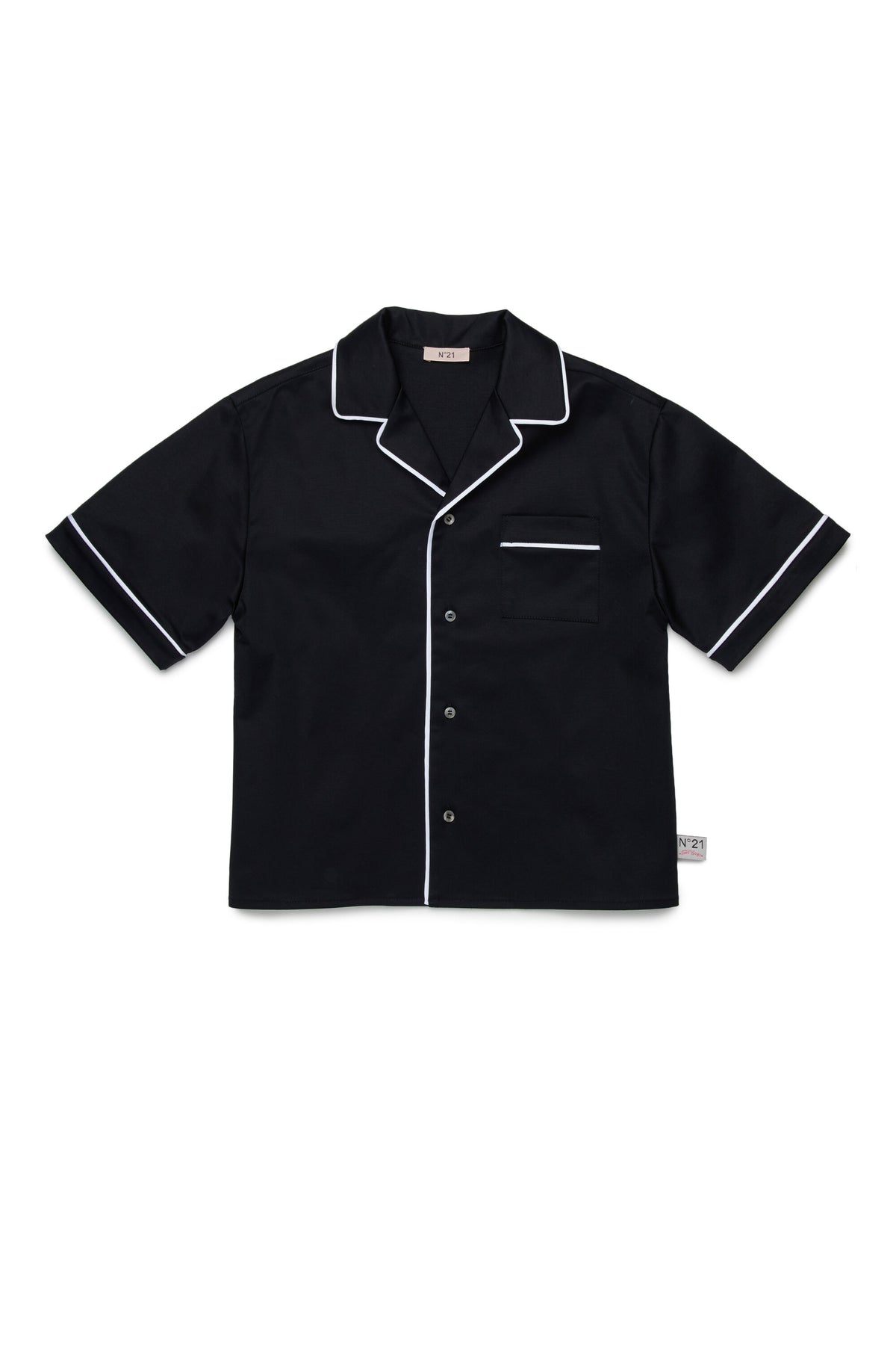 Chemise manches courtes, finitions contrastées