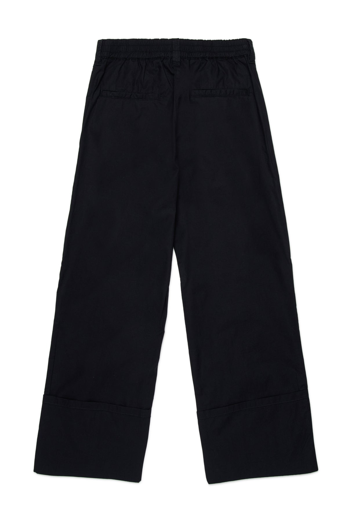 Pants with logo and turn-up