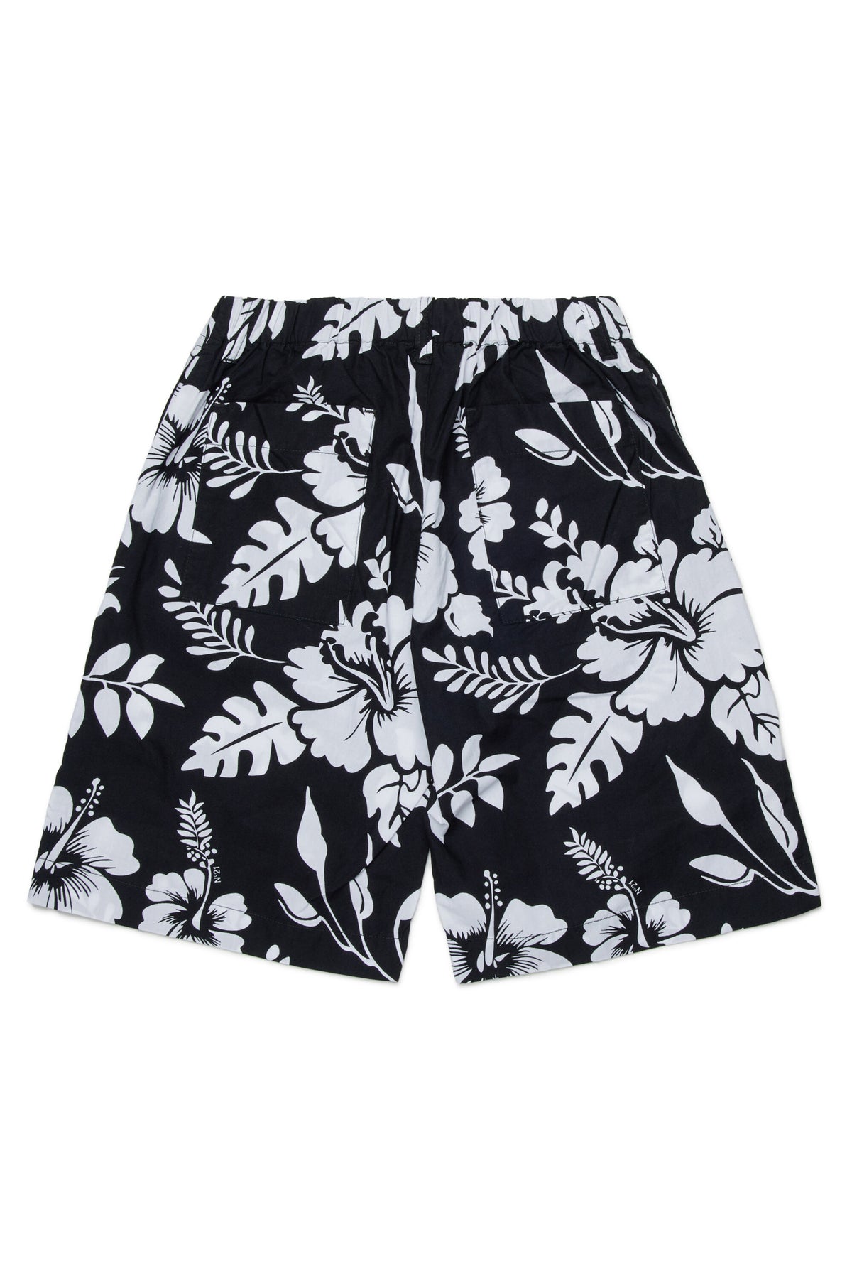 Short à motif fleuri avec logo