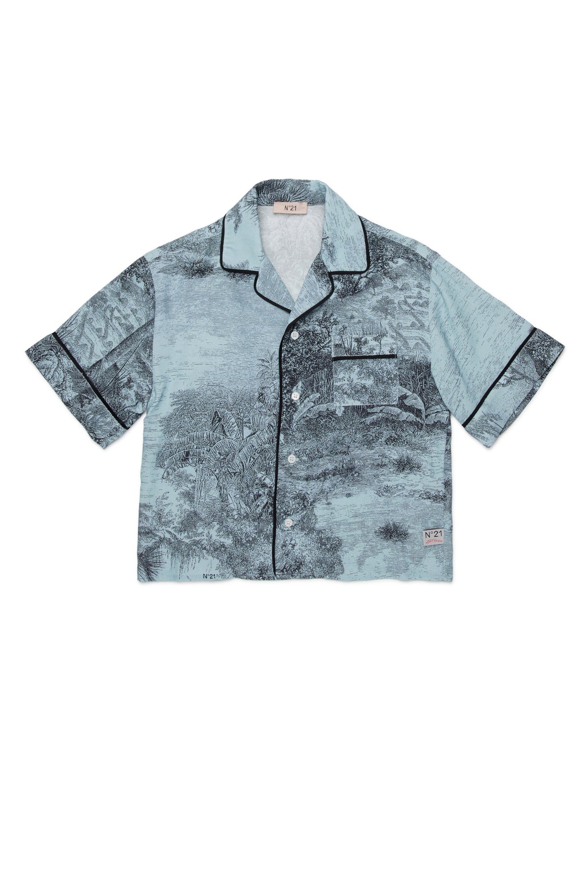 Camisa de manga corta con estampado allover