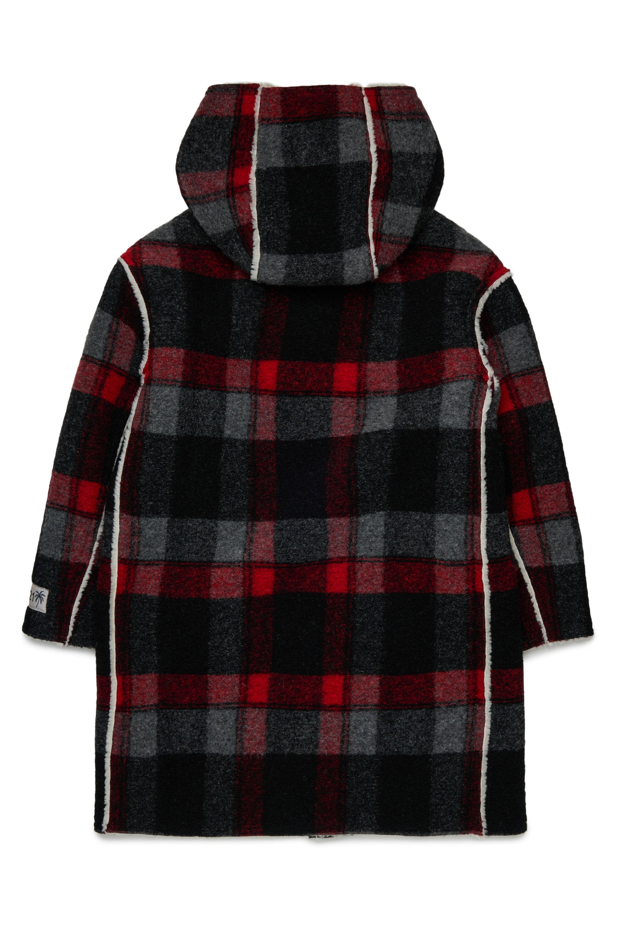 Manteau à carreaux avec logo imprimé