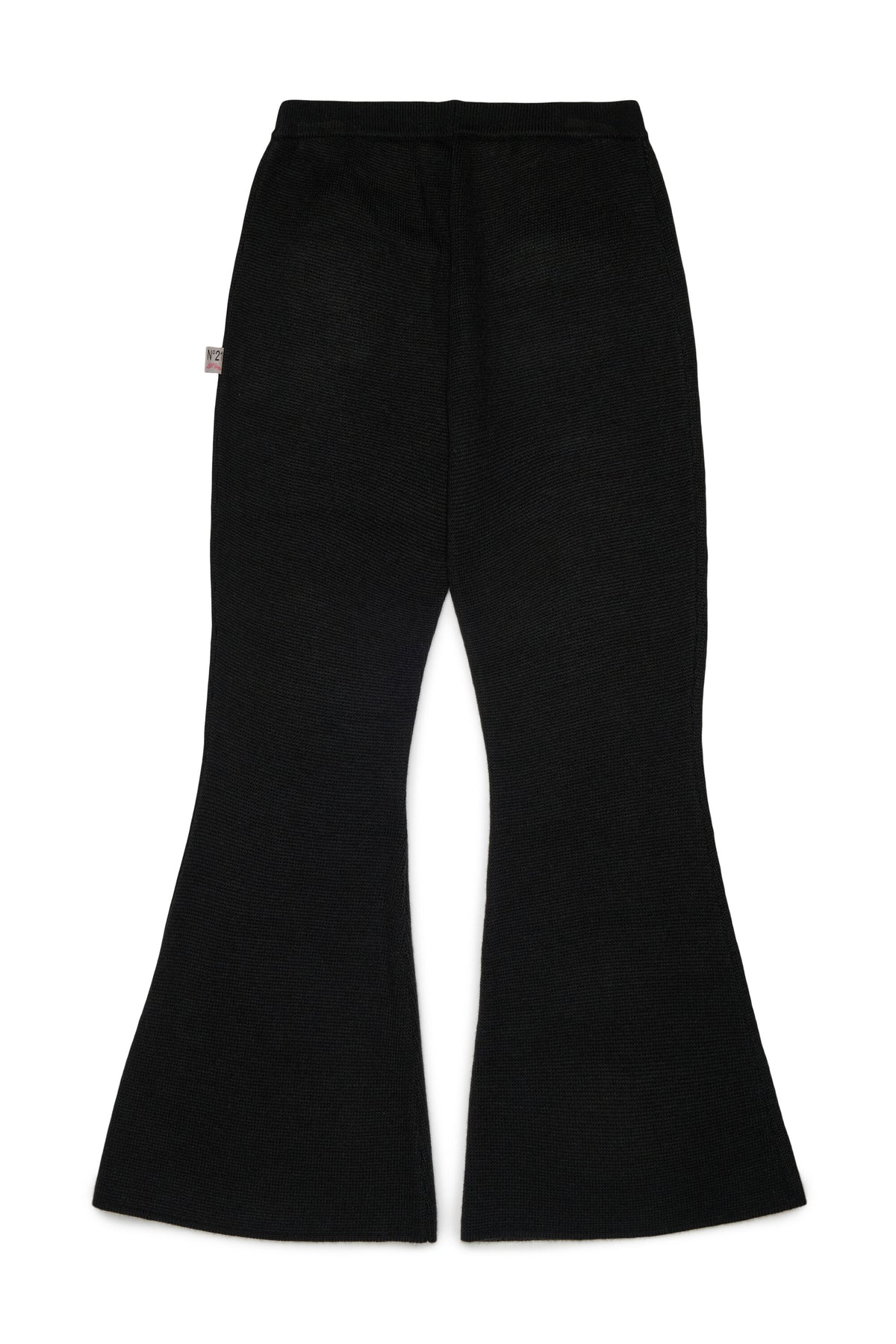 Pantalon flare en maille côtelée