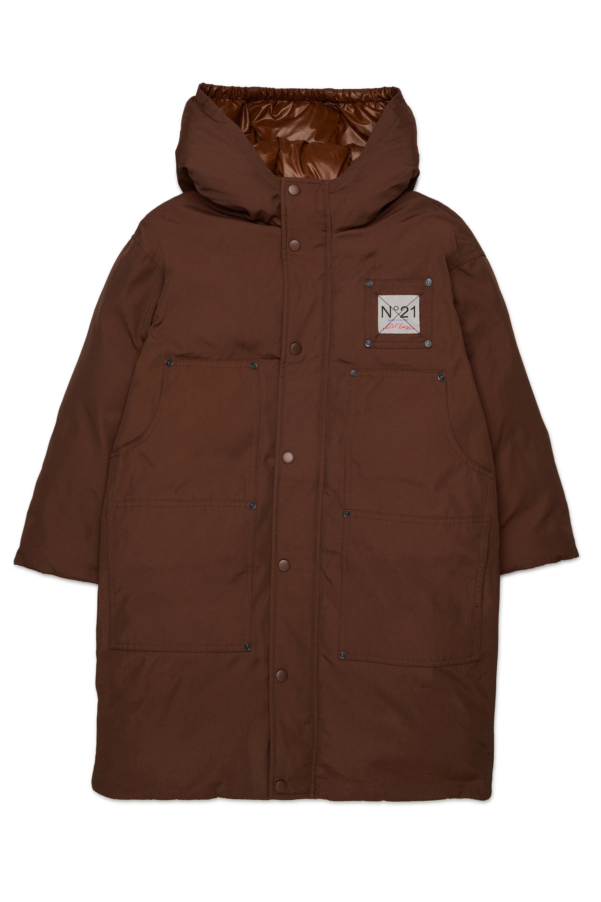 Padded jacket with printed logo