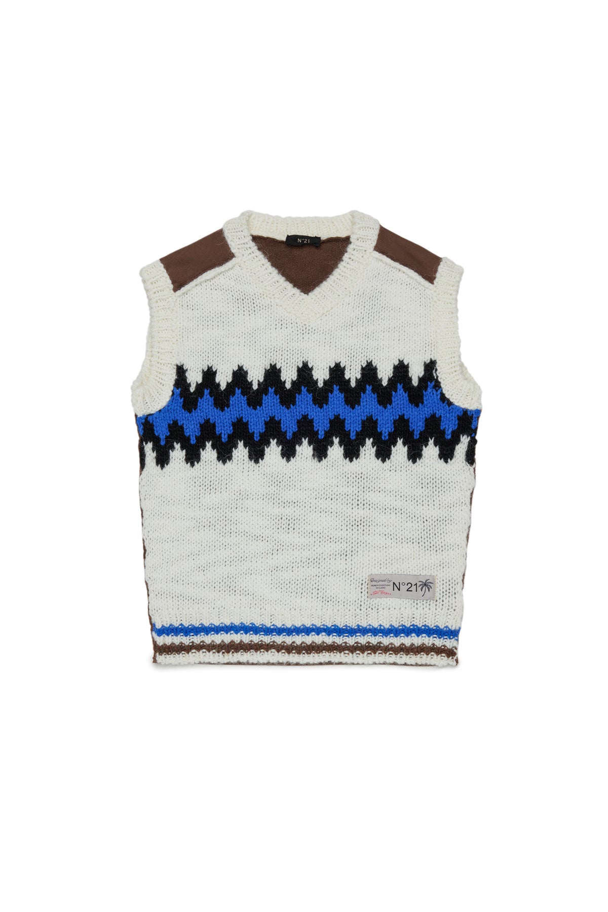 Knitted vest with logo
