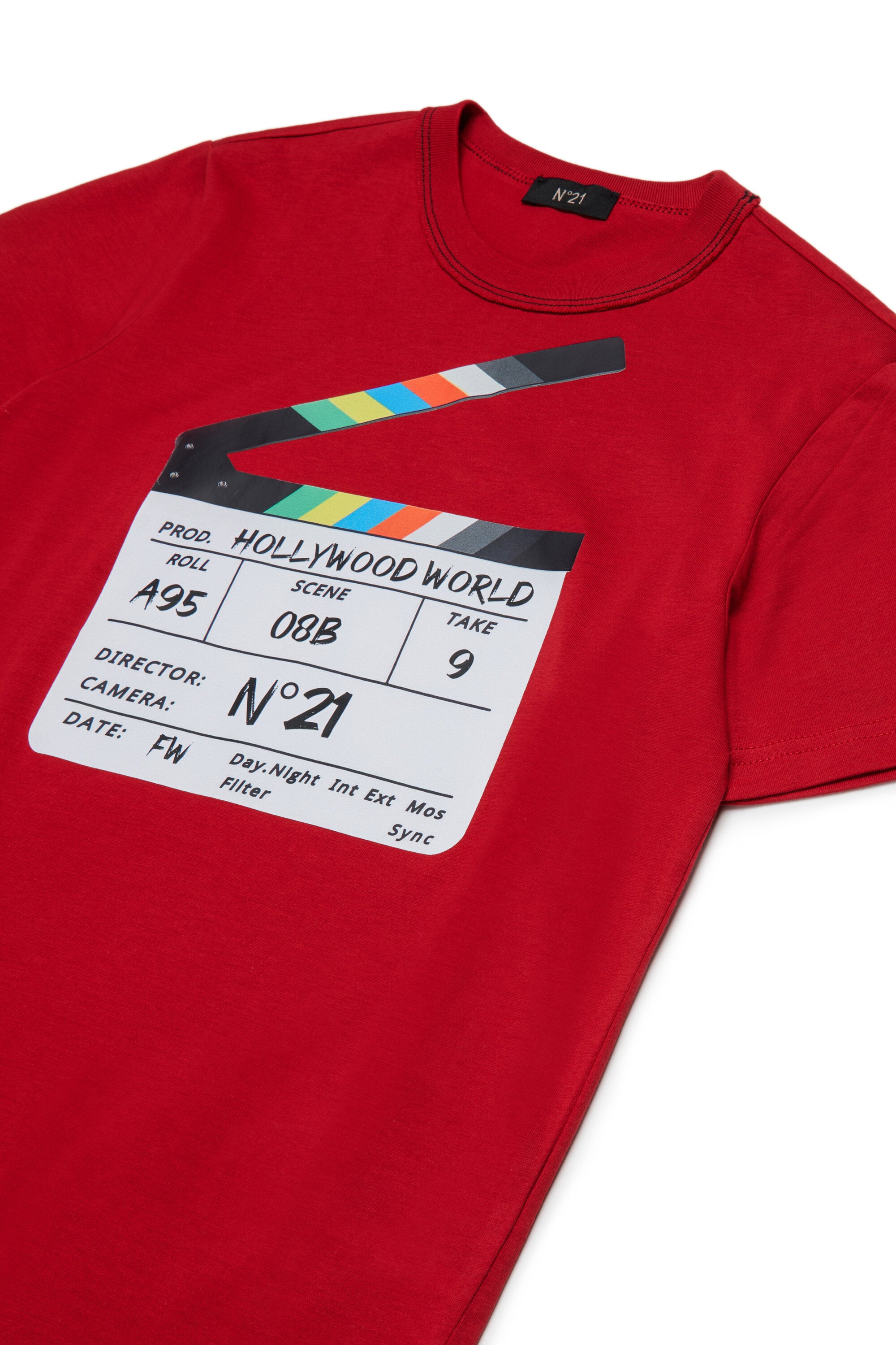Camiseta con estampado de claqueta cinematográfica
