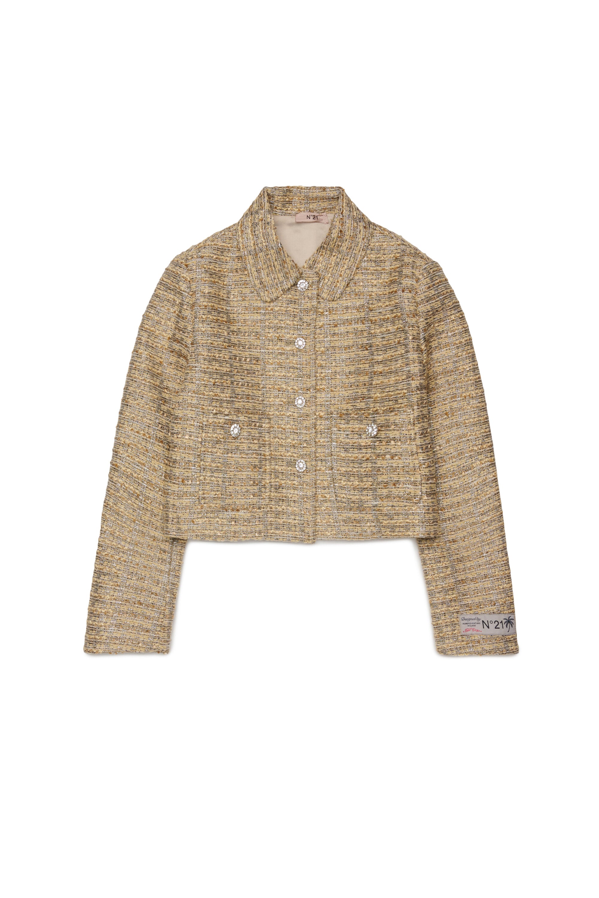 Chaqueta de tejido con logo estampado