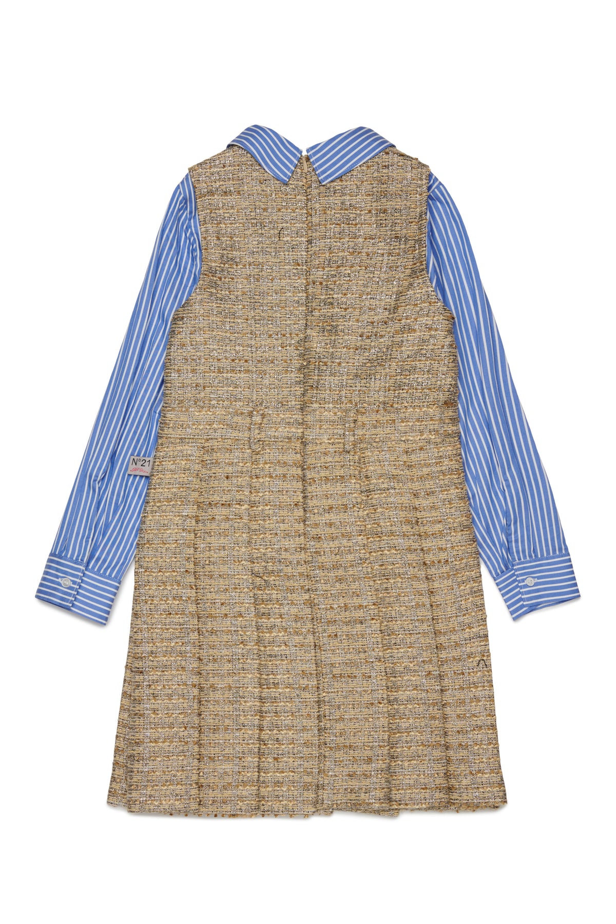 Dress with striped collar