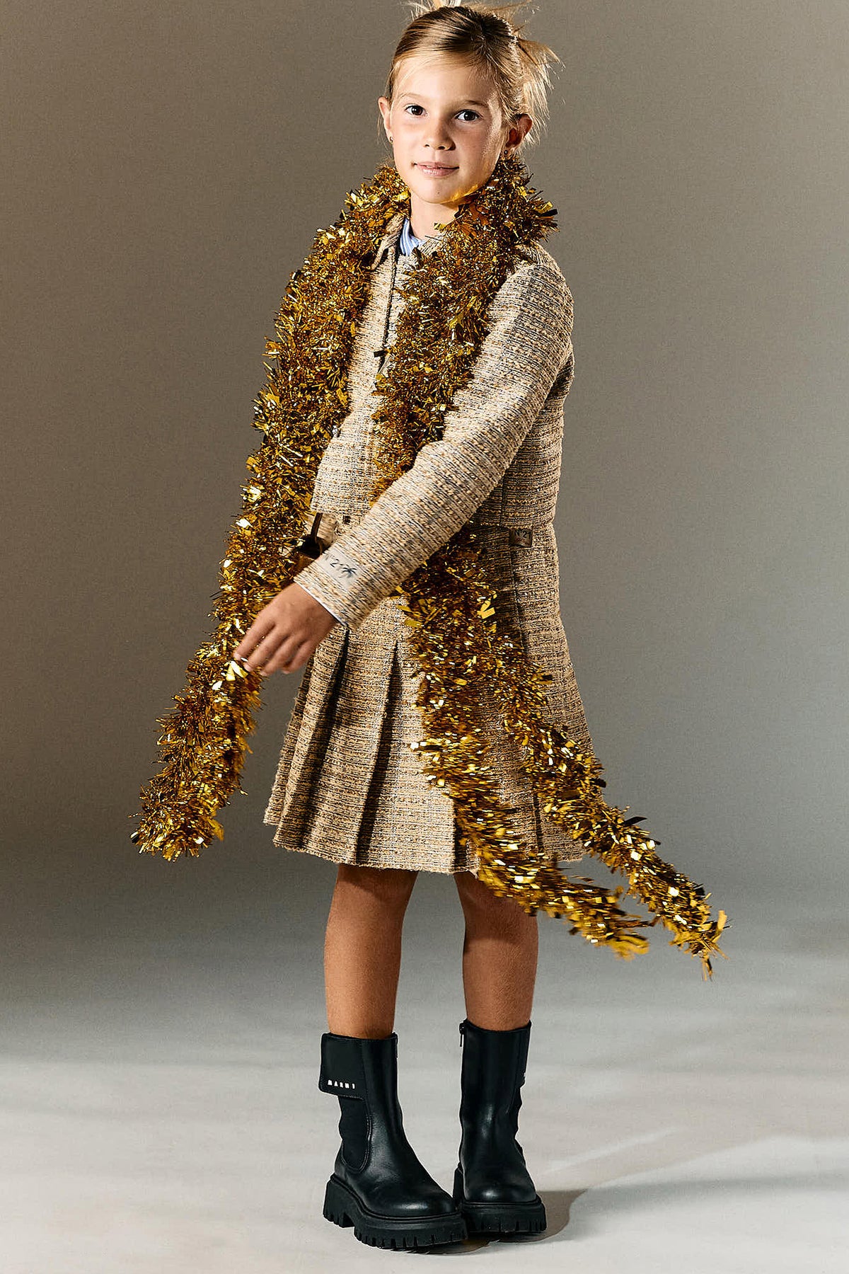 Robe avec col col rayé