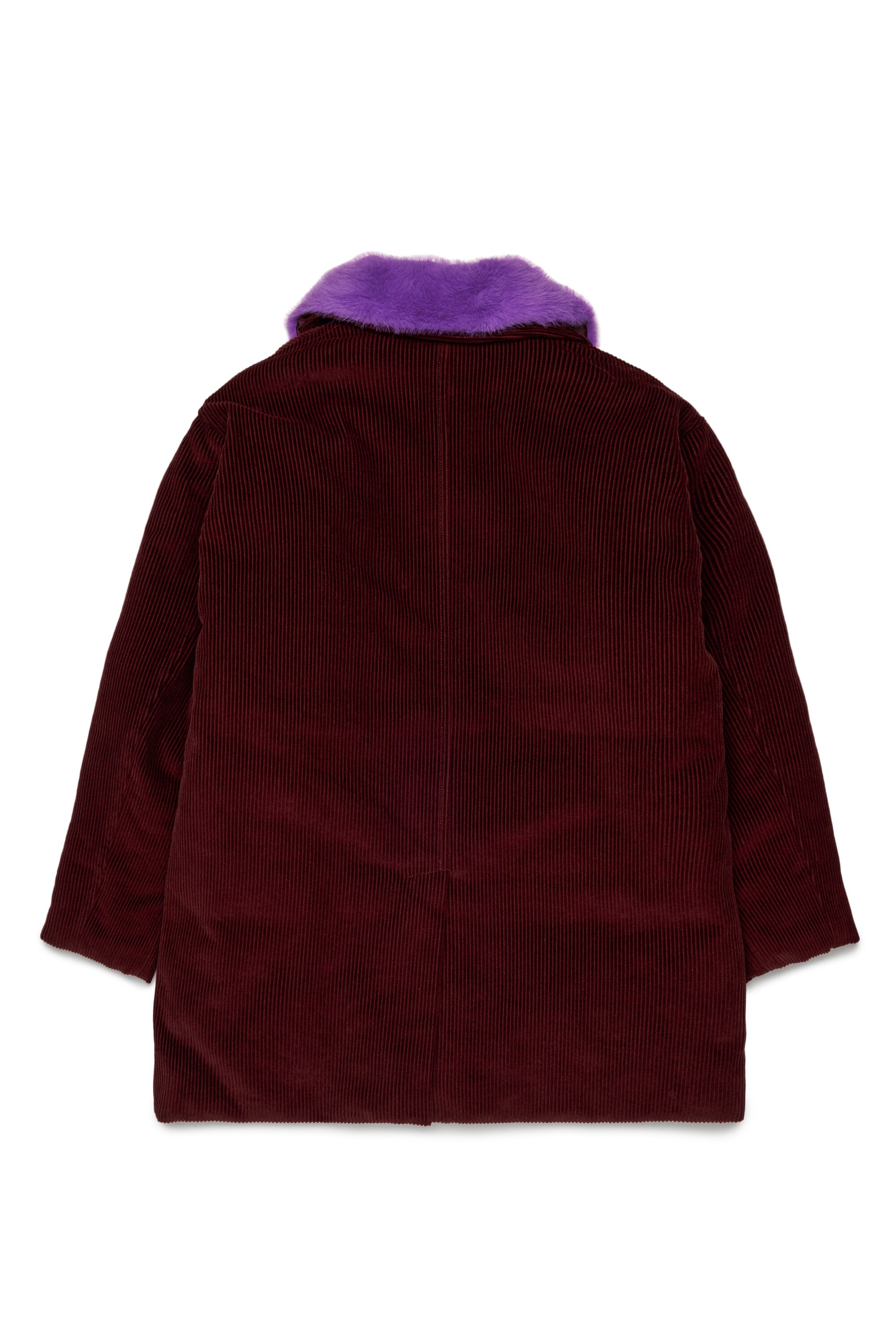 Chaqueta con cuello de pelo y logo