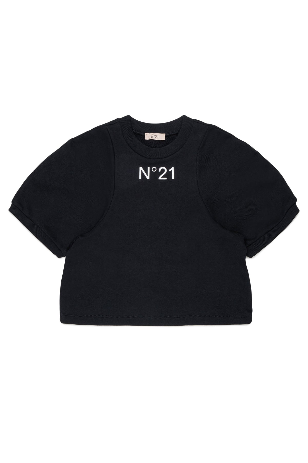 Short-sleeved sweatshirt with logo